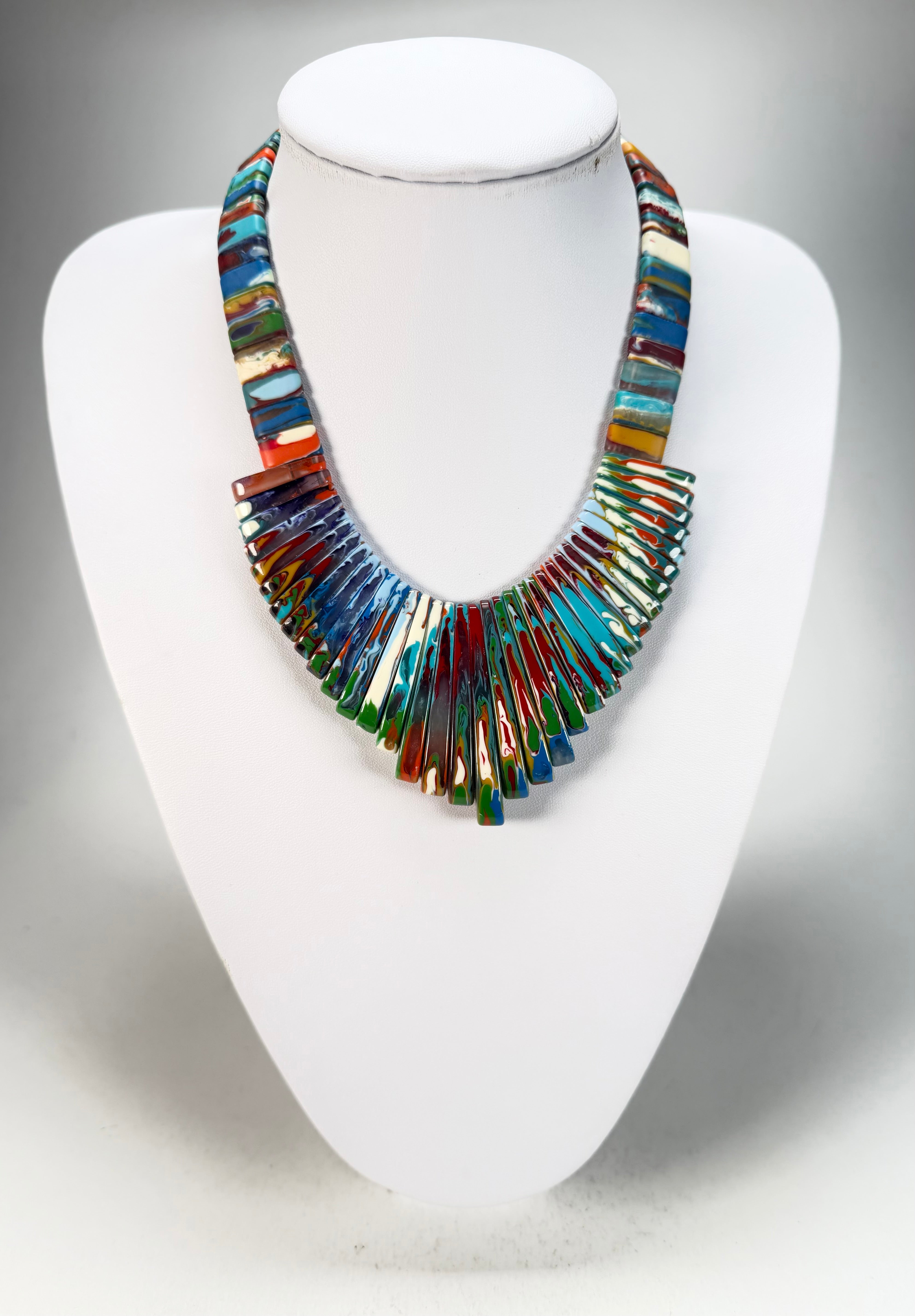 Sobral - Multi-Colour "Tupi" Pollock Resin Necklace ( 004853 )