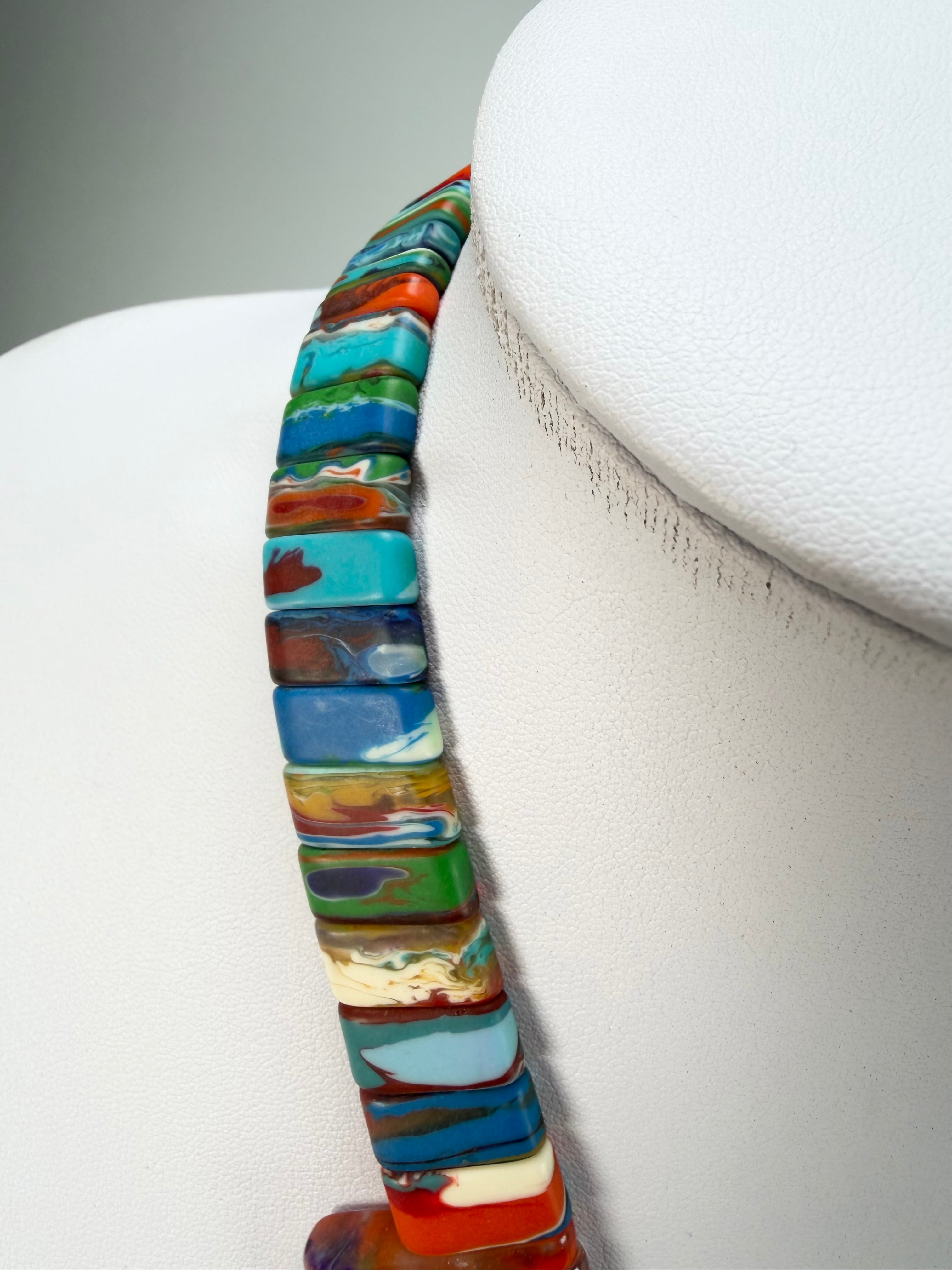 Sobral - Multi-Colour "Tupi" Pollock Resin Necklace ( 004853 )