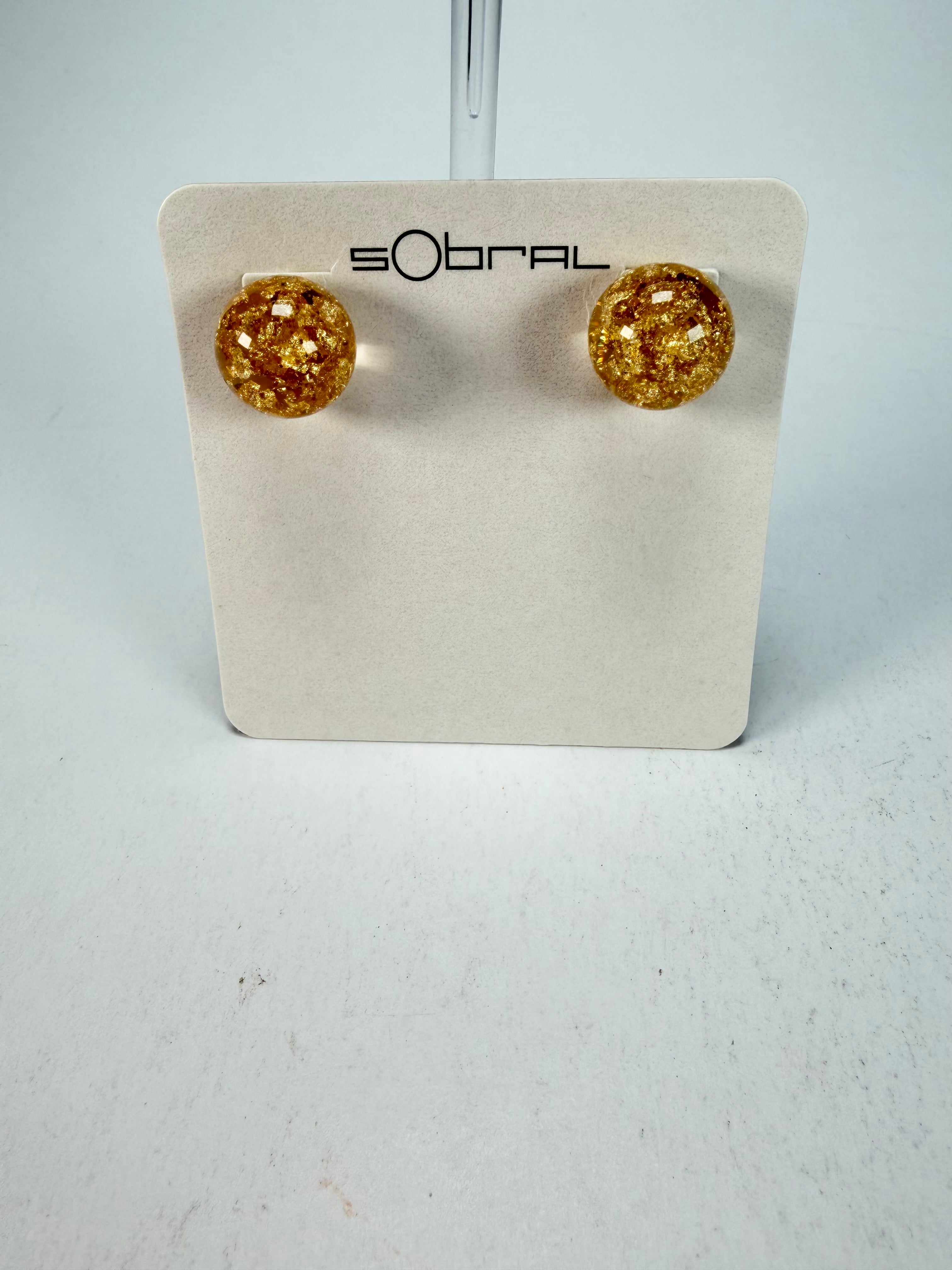 Sobral - Metalique "Eolia" Resin Earrings ( 002835 )