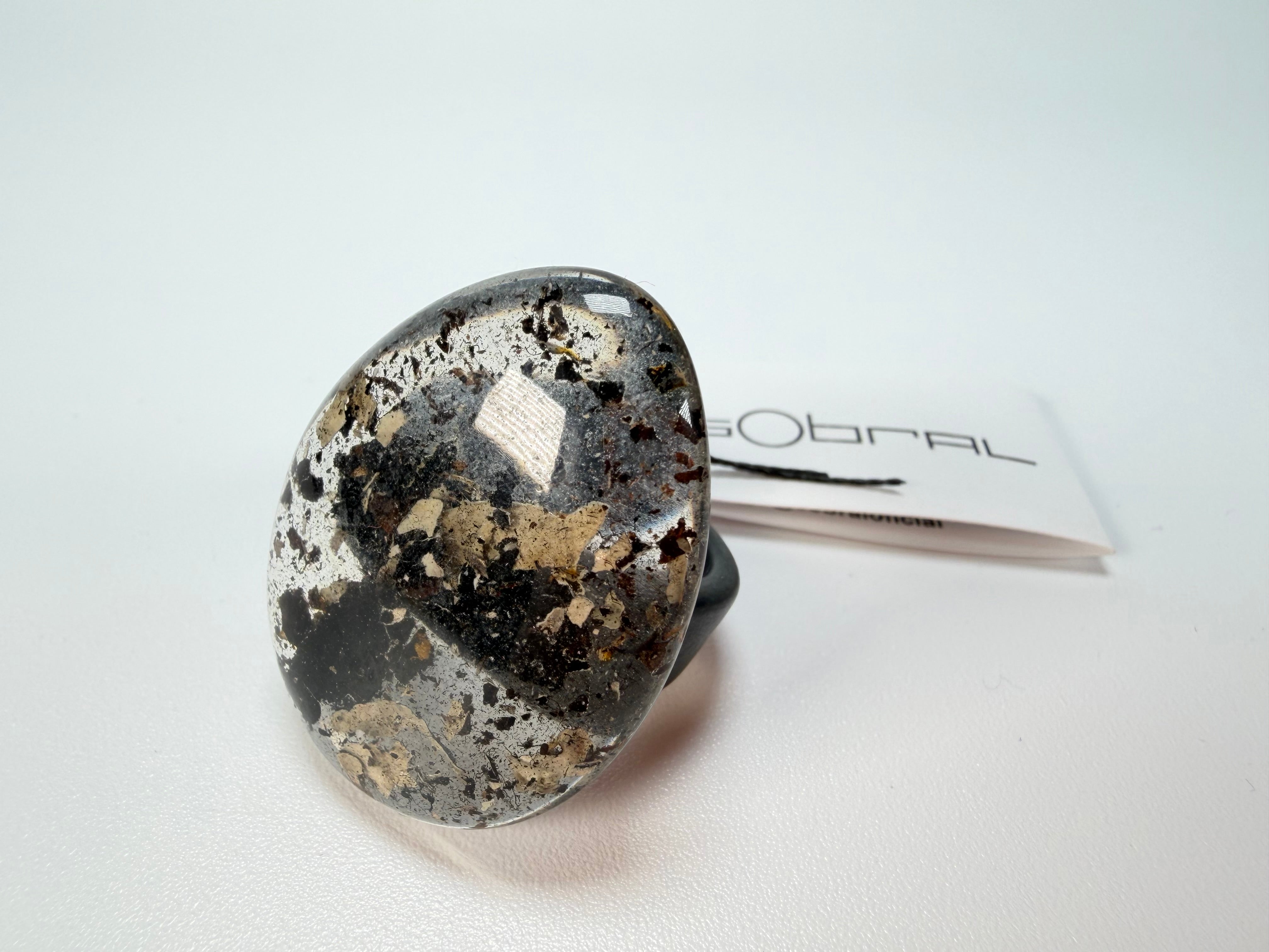 Sobral - Seweed "Poesia Efeito" Resin Ring ( 003597 ) - Size UK S / US 9