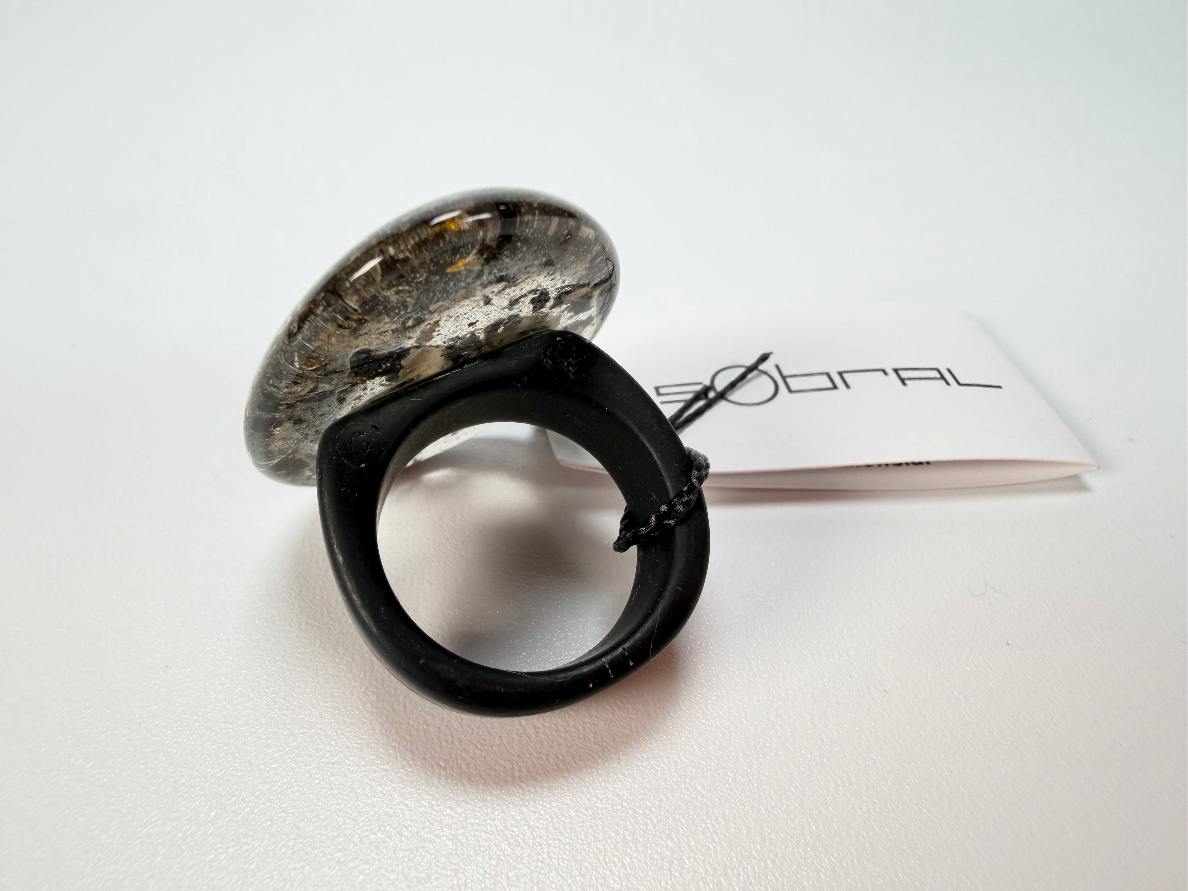Sobral - Seweed "Poesia Efeito" Resin Ring ( 003597 ) - Size UK S / US 9
