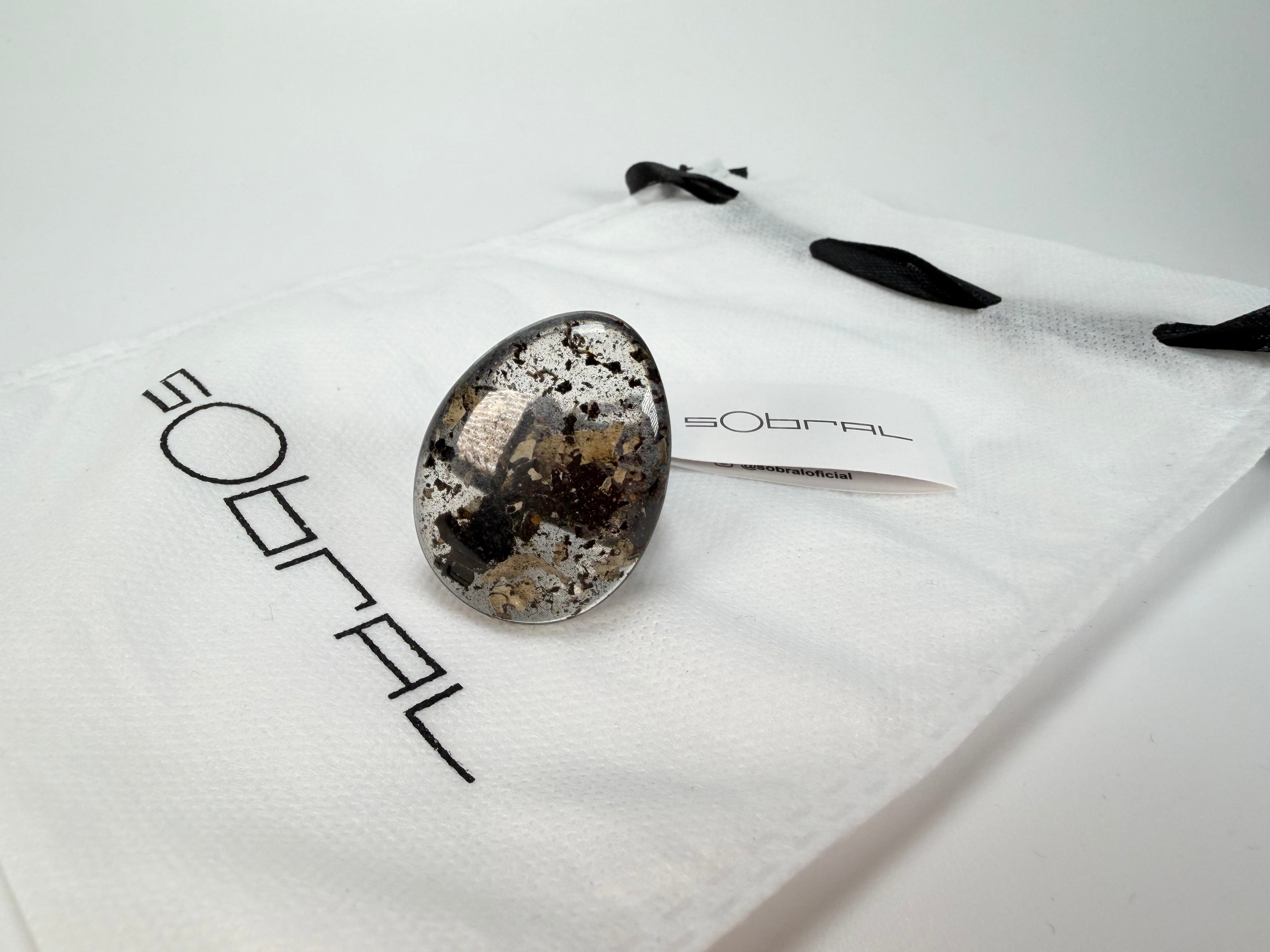 Sobral - Seweed "Poesia Efeito" Resin Ring ( 003597 ) - Size UK S / US 9