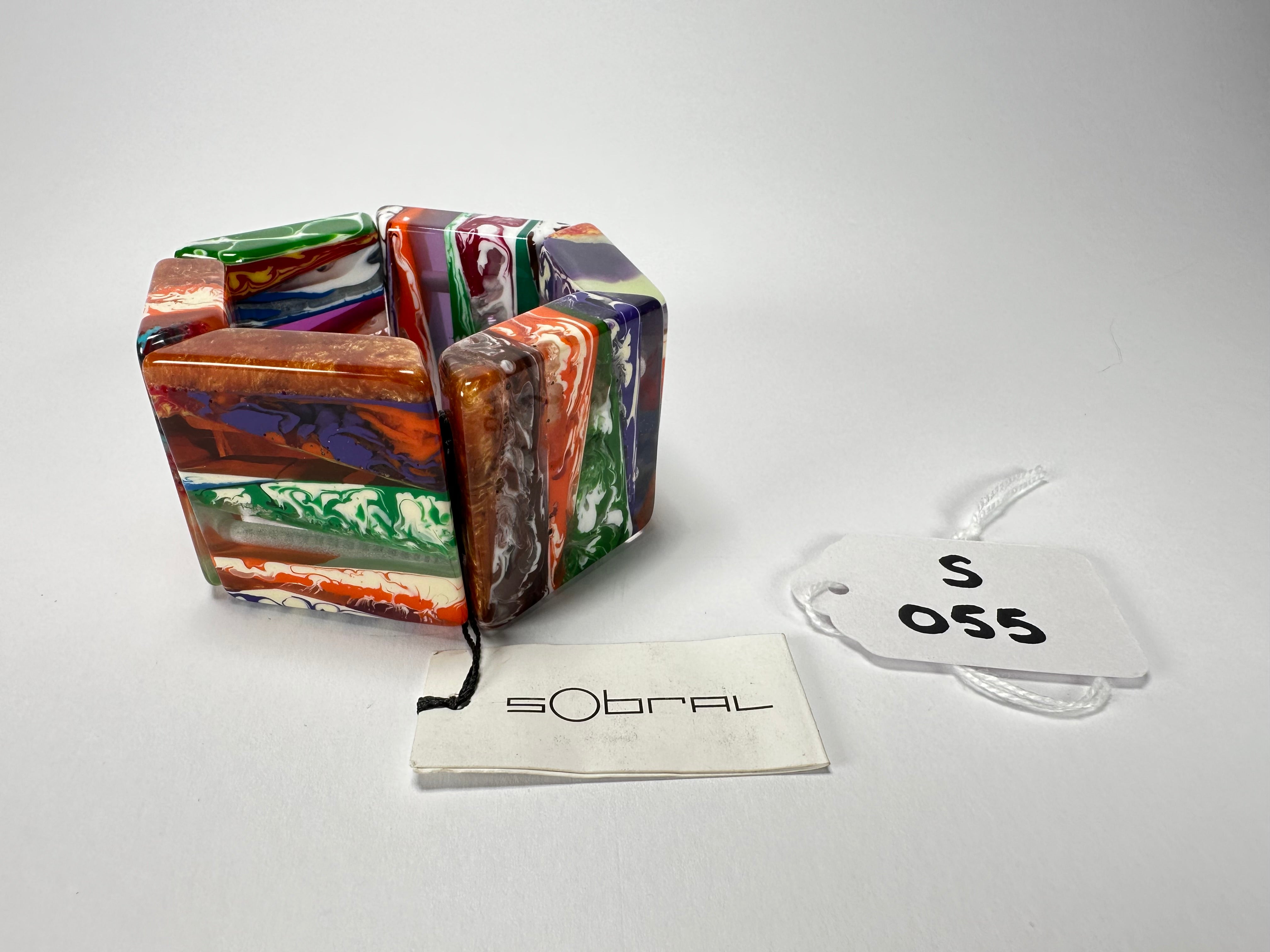 Sobral - Multi-Colour "Mery Onda" Elasticated Resin Bracelet ( 004575 )