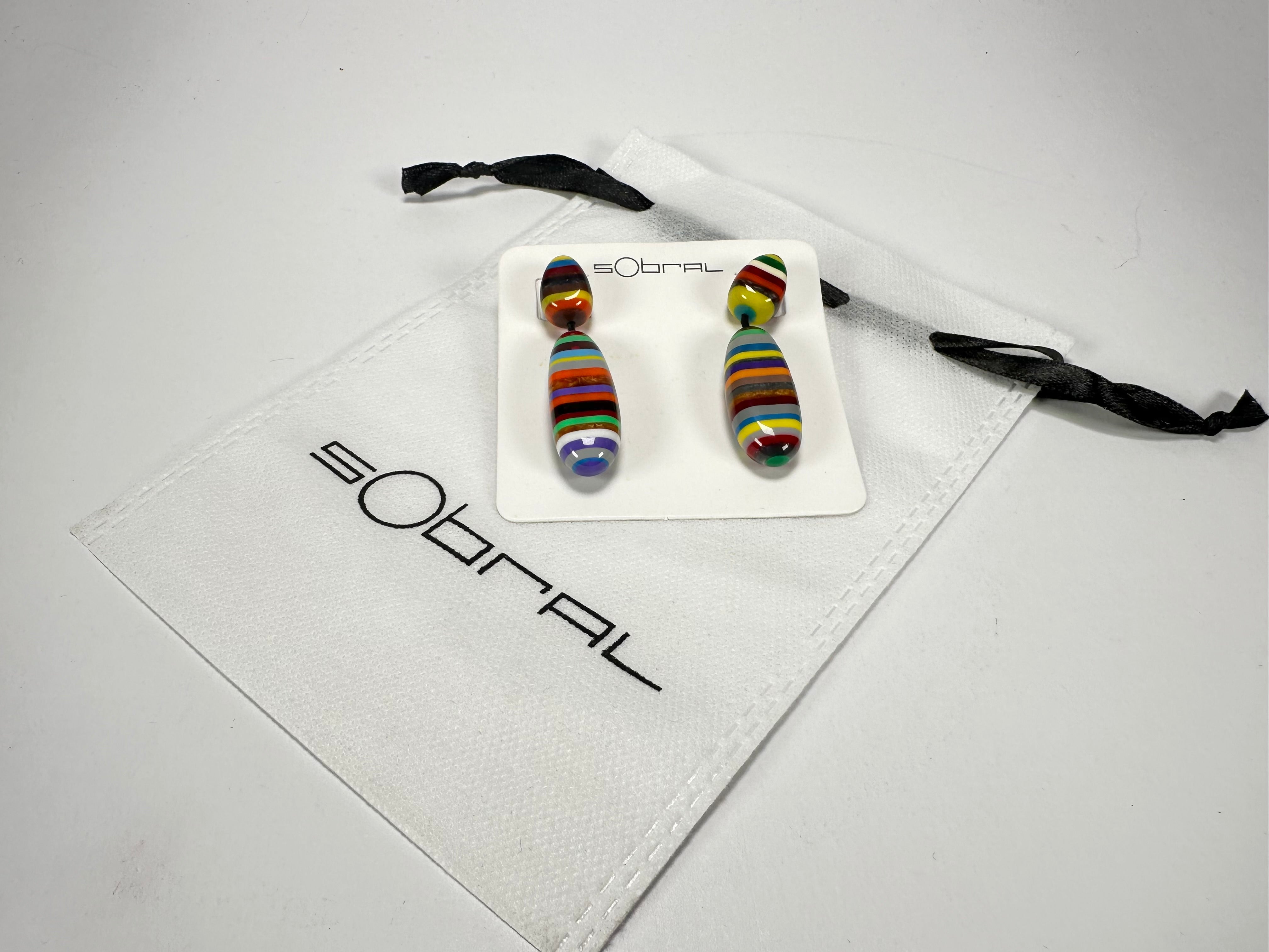 Sobral - Pop Art "Caillou" Resin Earrings ( 005427 )
