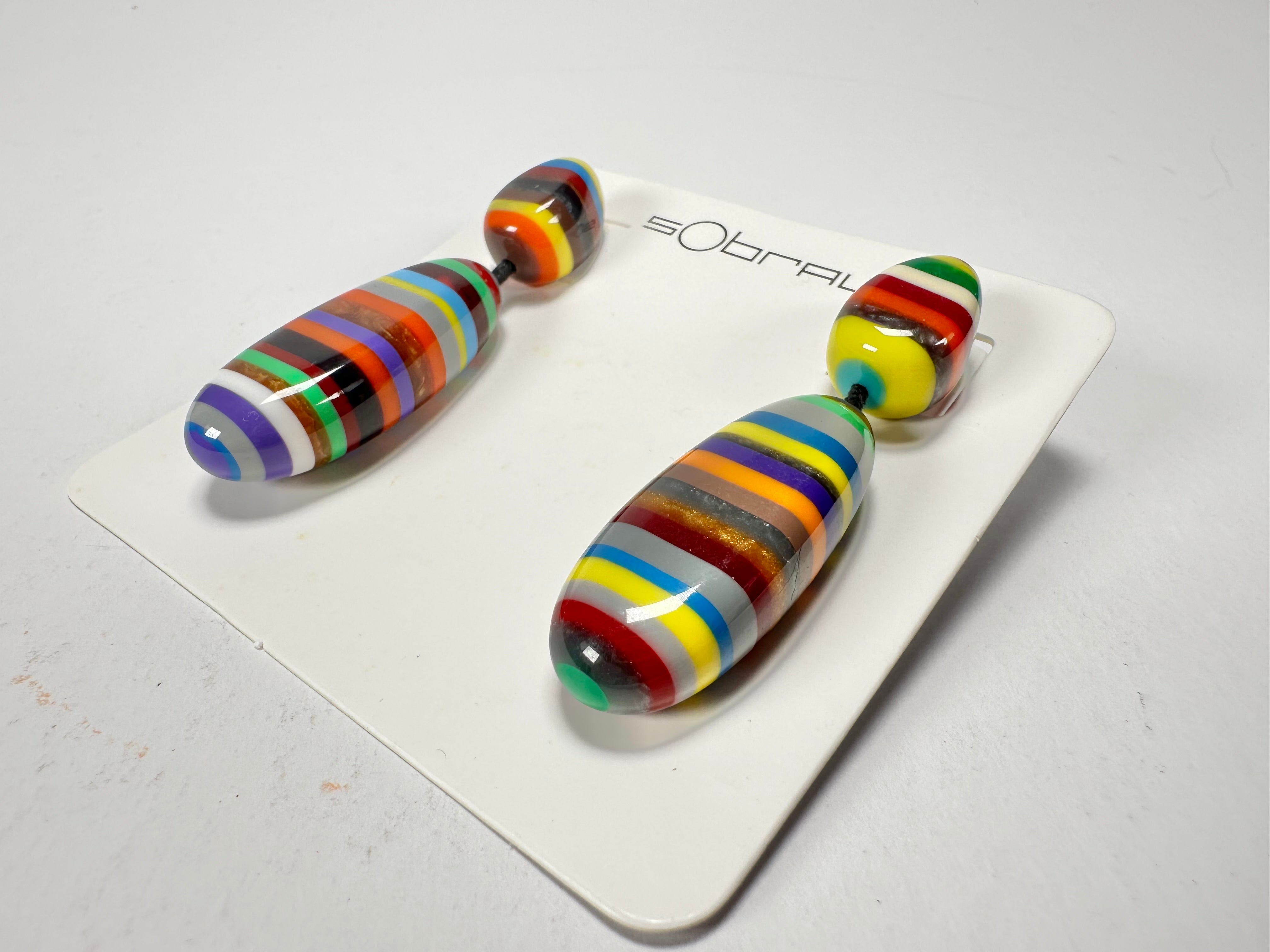Sobral - Pop Art "Caillou" Resin Earrings ( 005427 )
