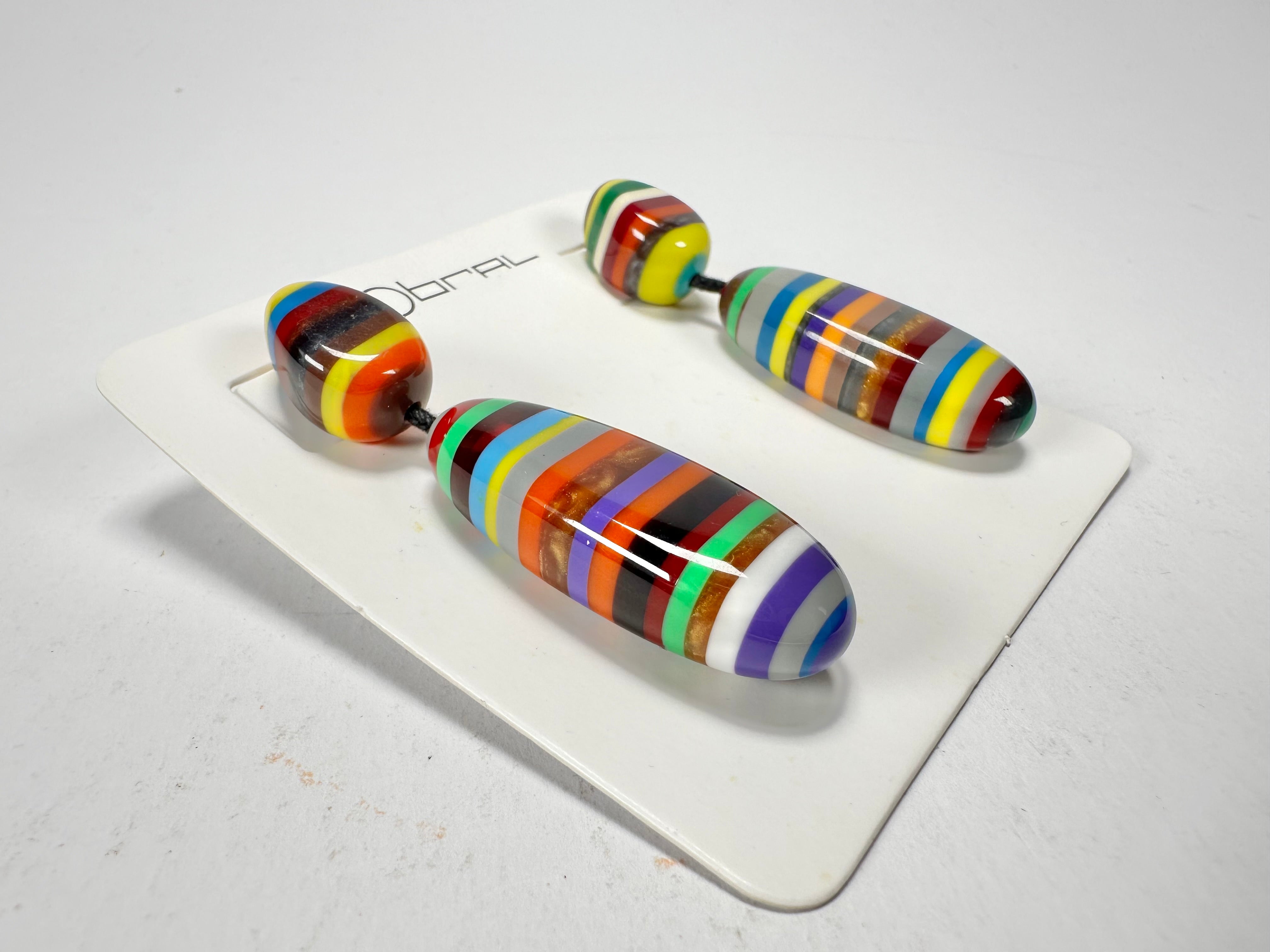 Sobral - Pop Art "Caillou" Resin Earrings ( 005427 )