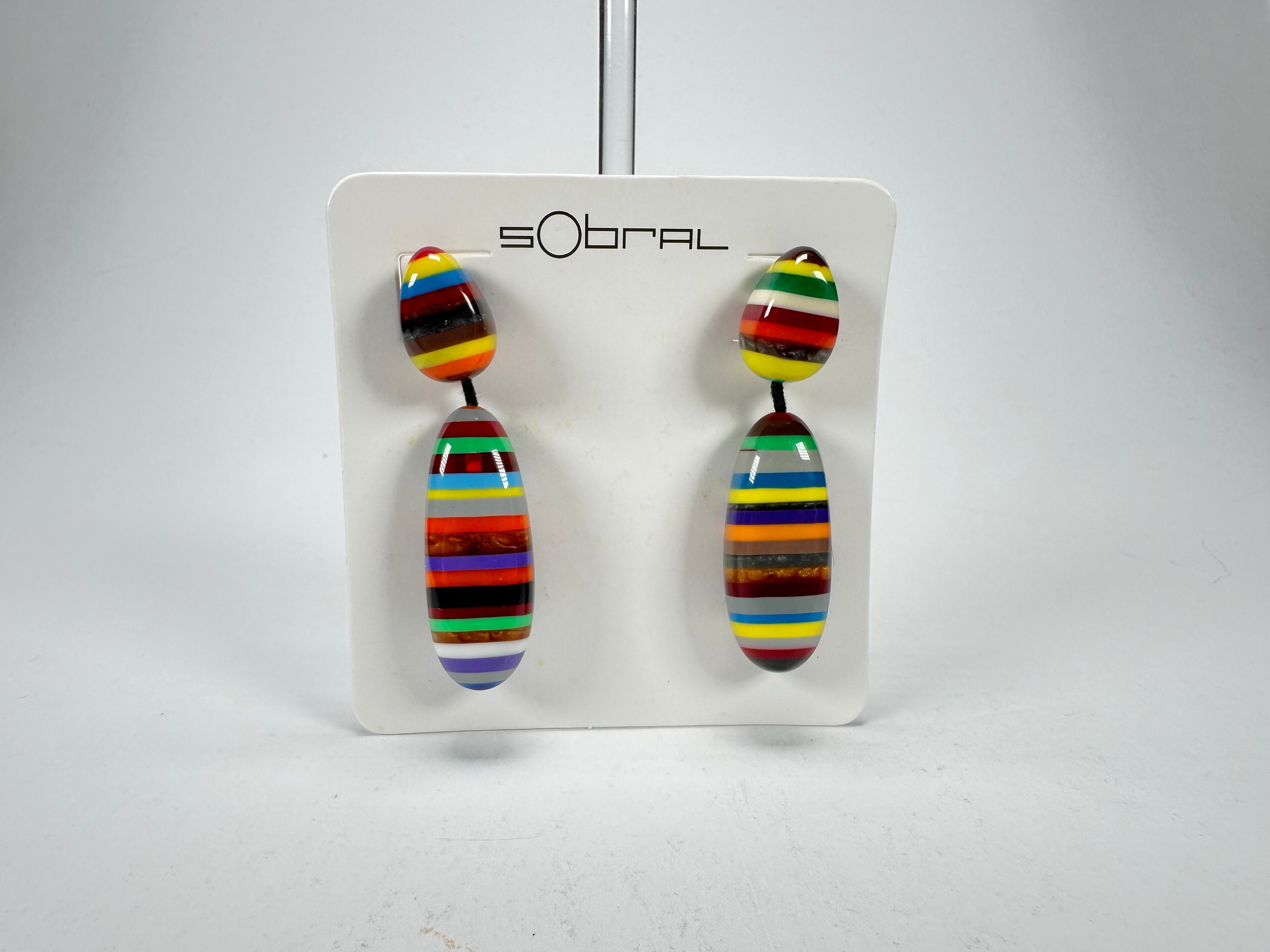 Sobral - Pop Art "Caillou" Resin Earrings ( 005427 )
