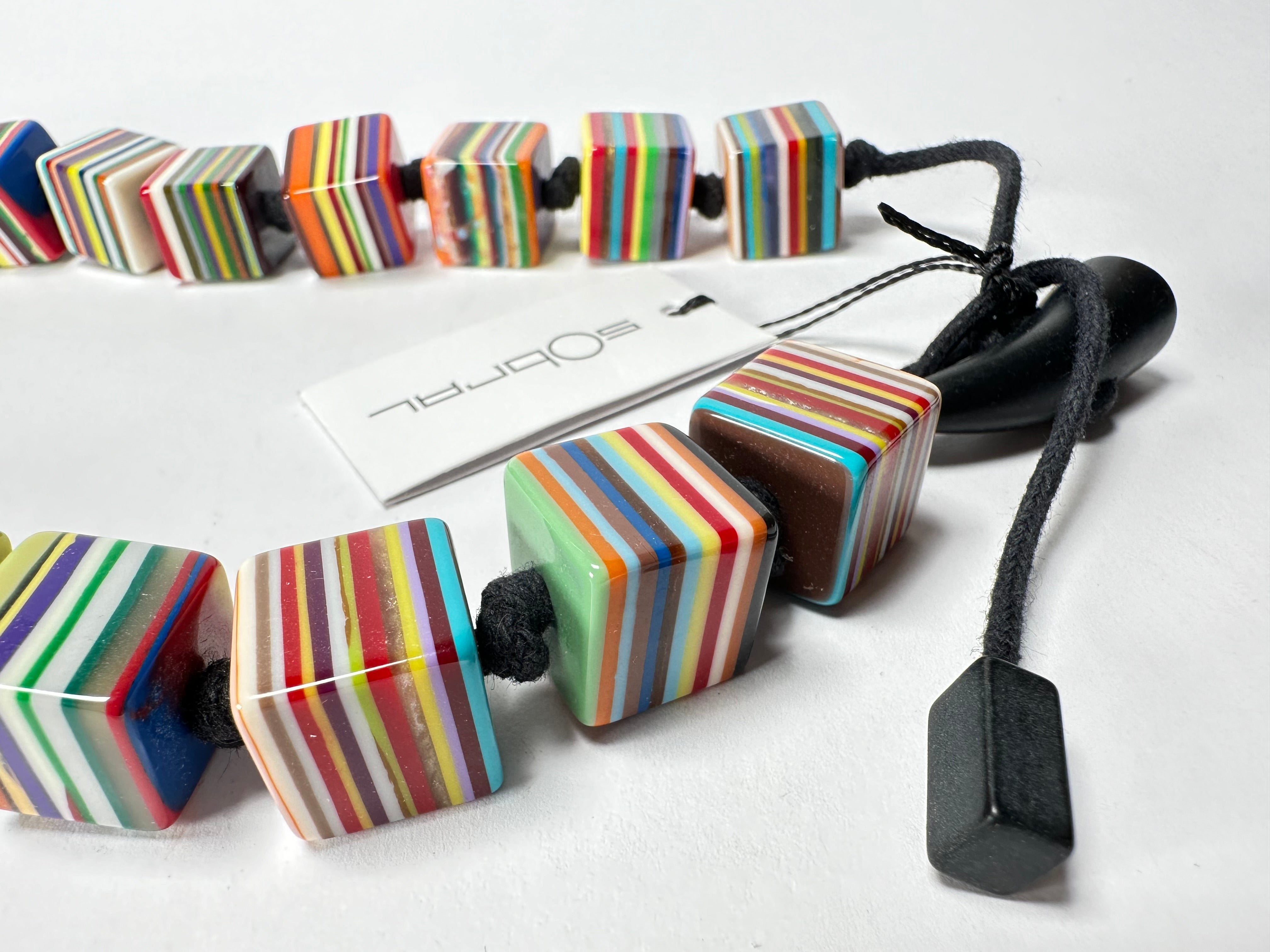 Sobral - Pop Art "K" Multi Cubes Resin Necklace ( 003624 )