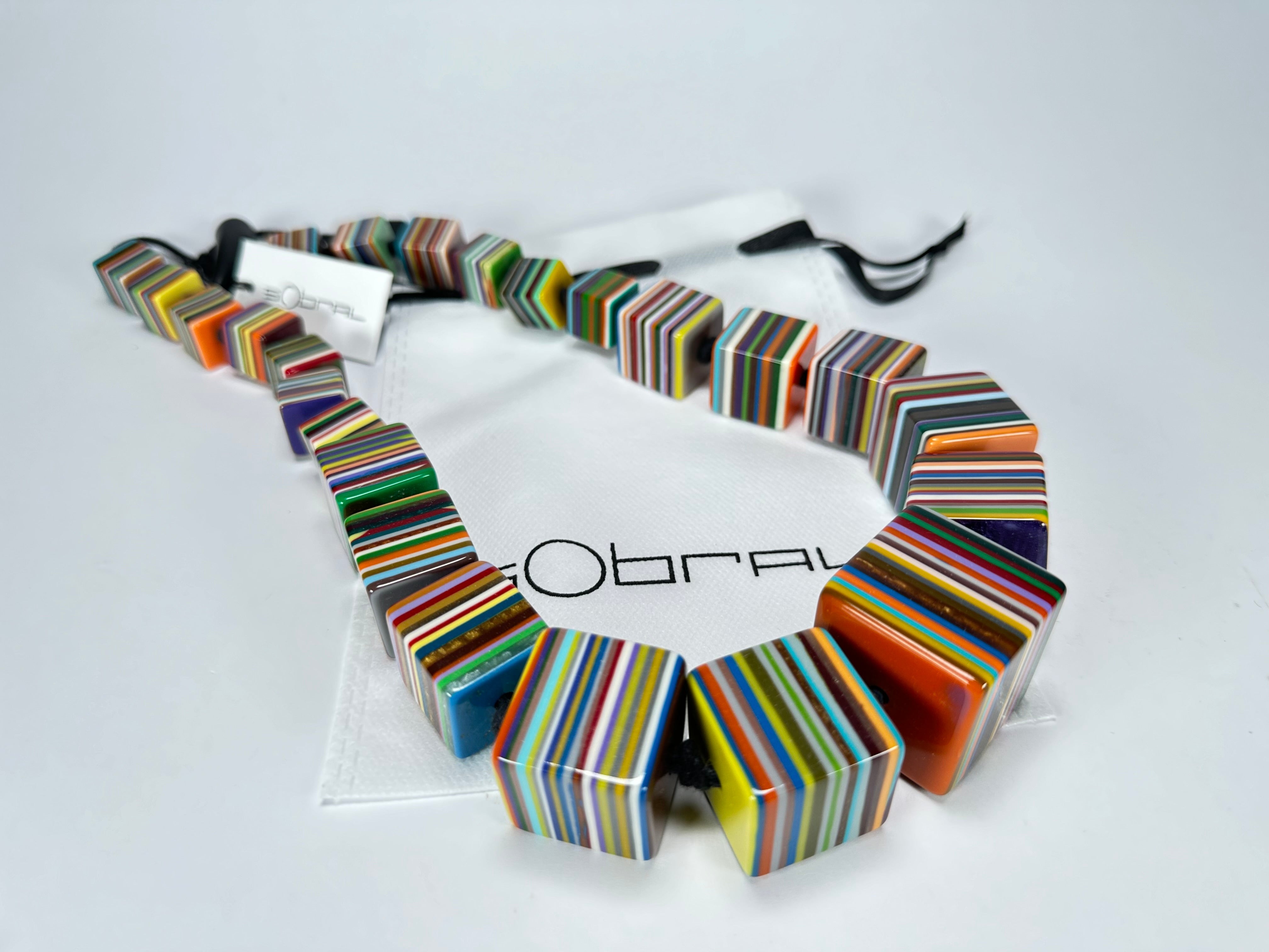 Sobral - Pop Art "K" Multi Cubes Resin Necklace ( 003624 )