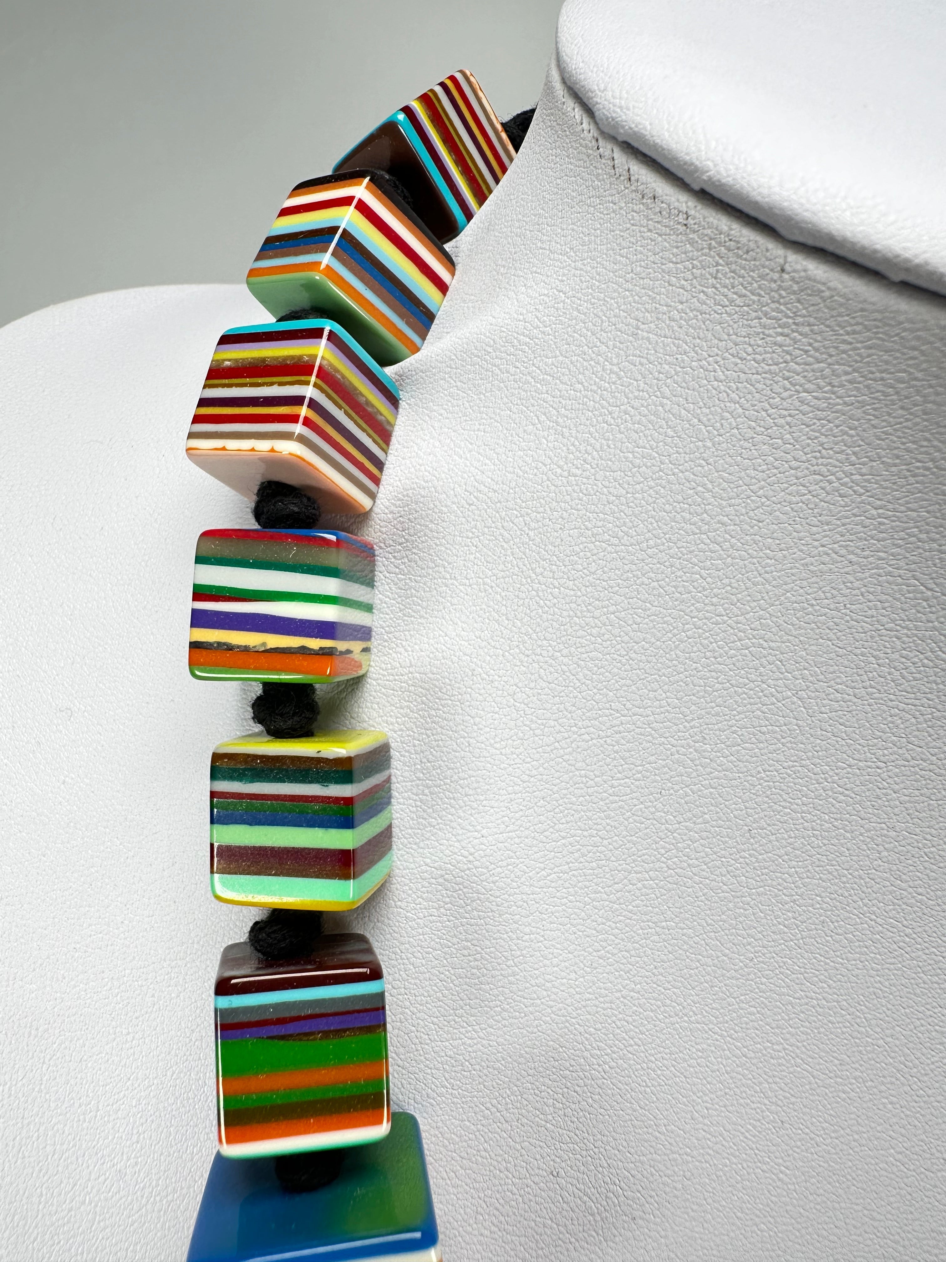 Sobral - Pop Art "K" Multi Cubes Resin Necklace ( 003624 )