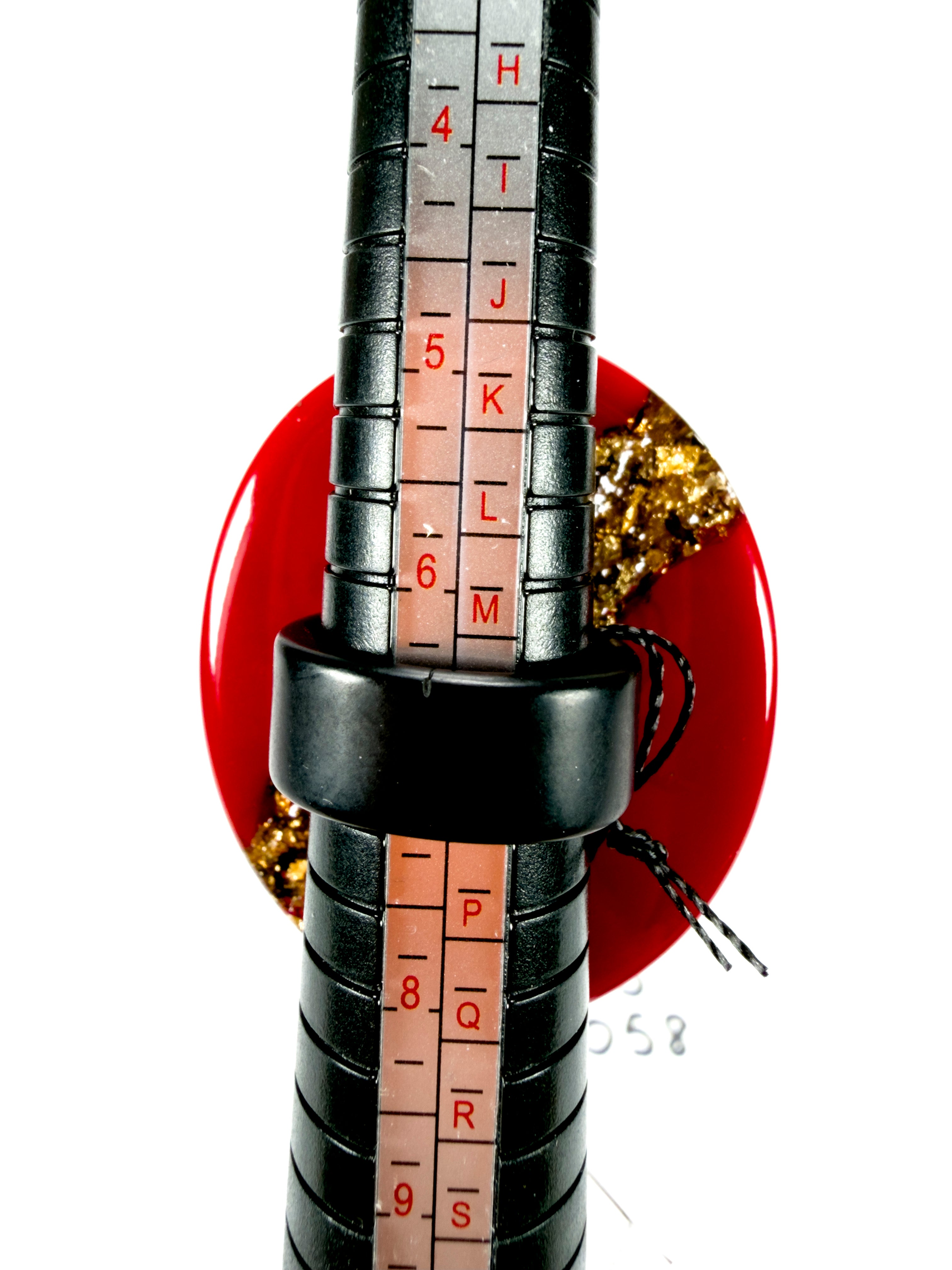 Sobral - Metalique "Munique" Orlando Red Resin Ring ( 005145 ) - Size UK N  / 7 US