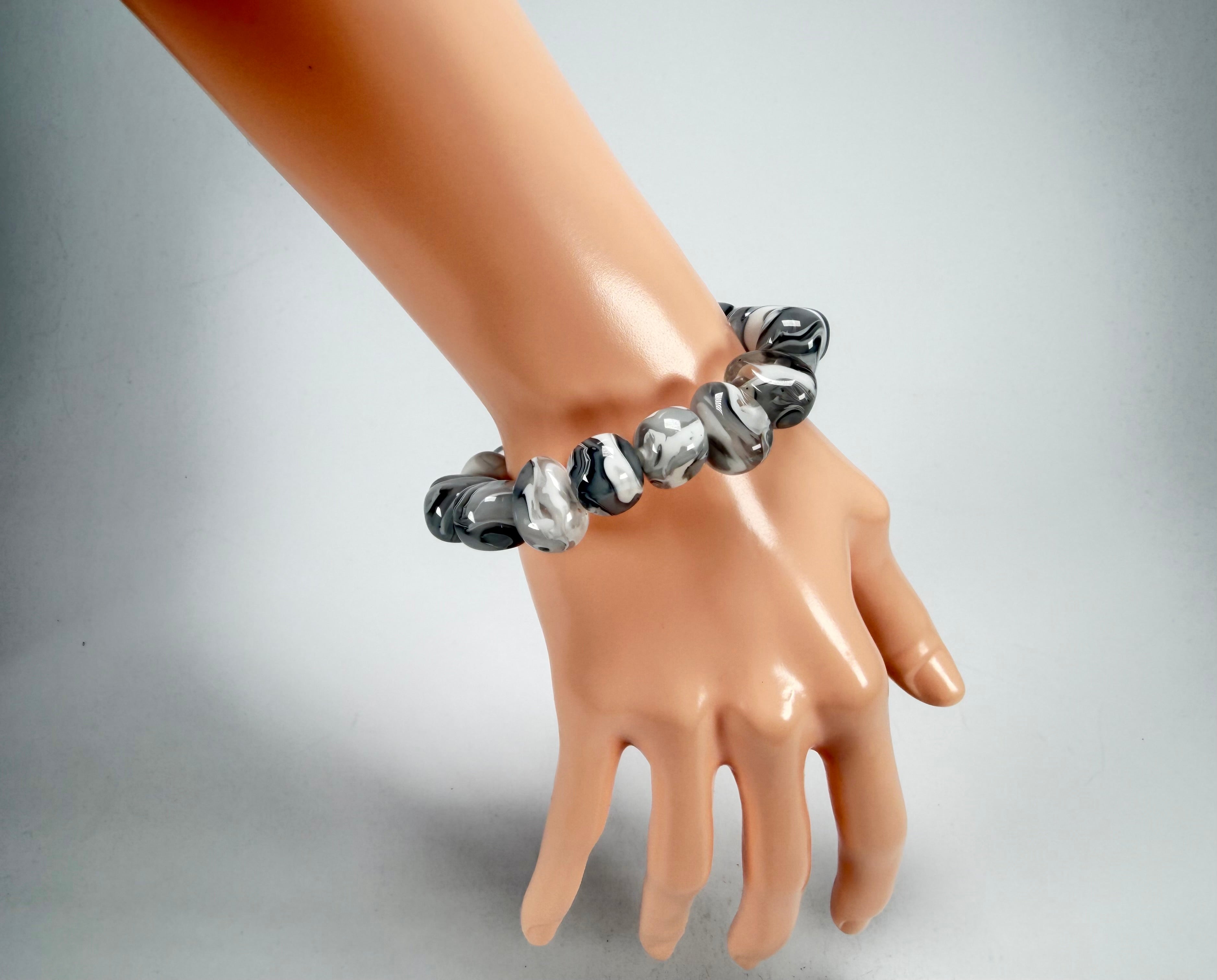 Sobral - Onda Gelo "Mini Pebbles" Studio Creation Elasticated Resin Bracelet ( 000000 )