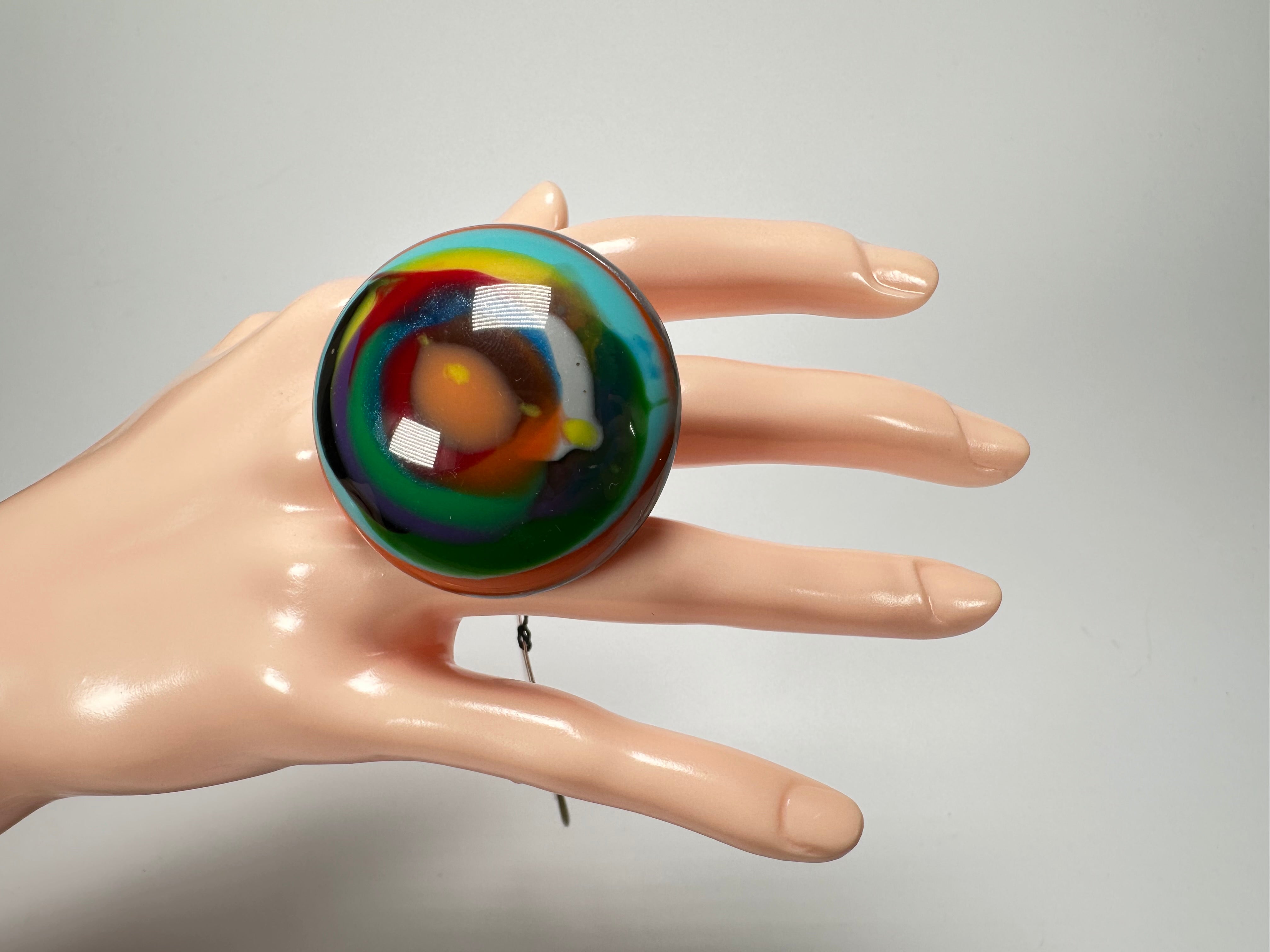 Sobral - Multi-Colour "Moscou K" Resin Ring ( 003605 ) - Size UK Q / US 8