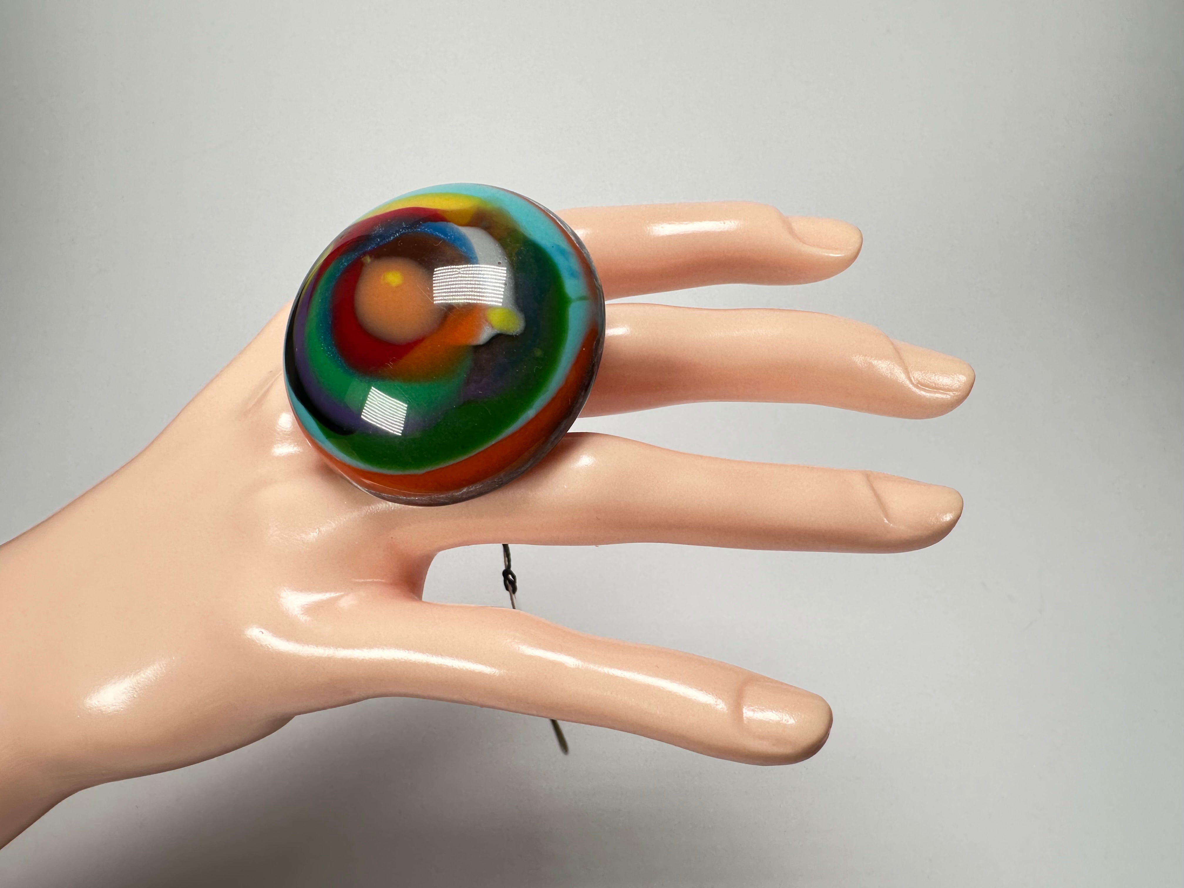 Sobral - Multi-Colour "Moscou K" Resin Ring ( 003605 ) - Size UK Q / US 8