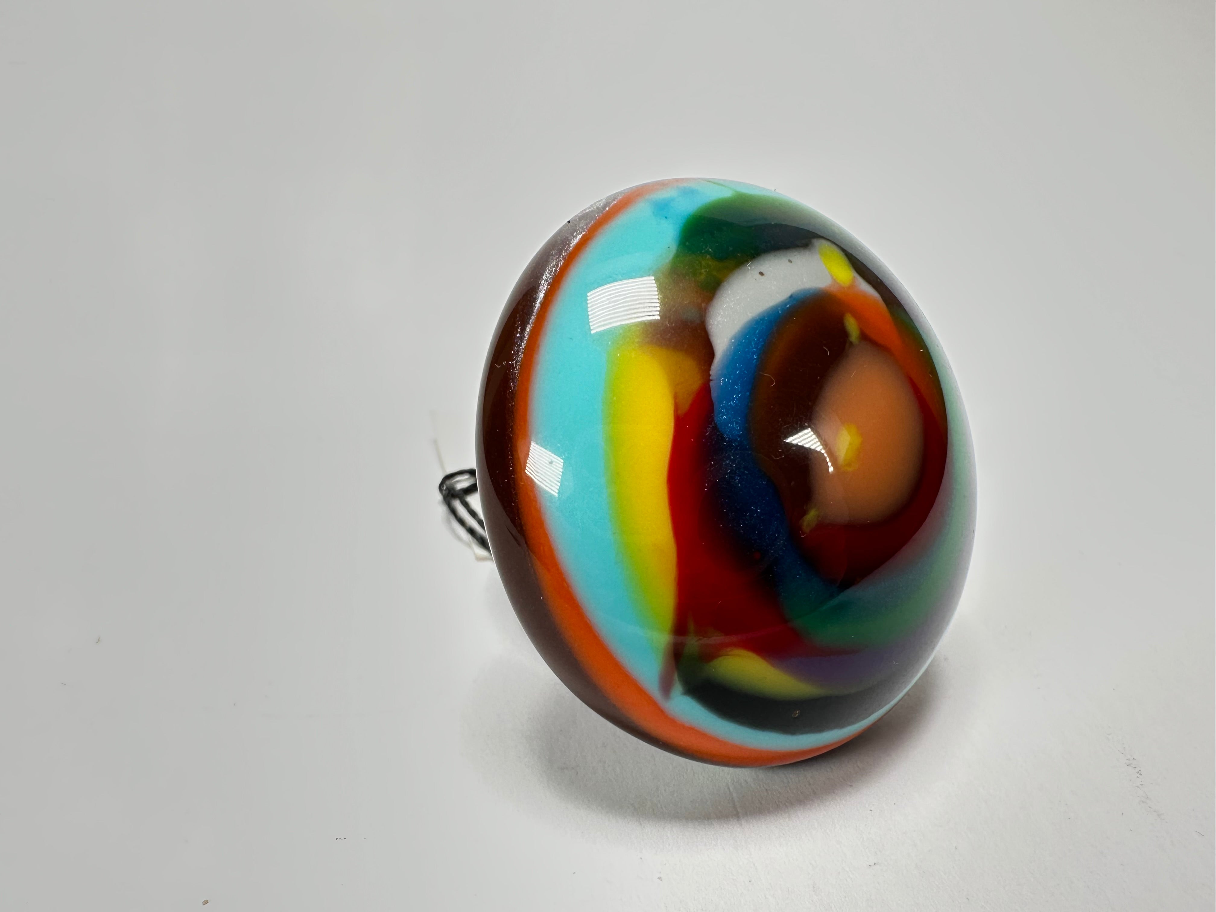 Sobral - Multi-Colour "Moscou K" Resin Ring ( 003605 ) - Size UK Q / US 8