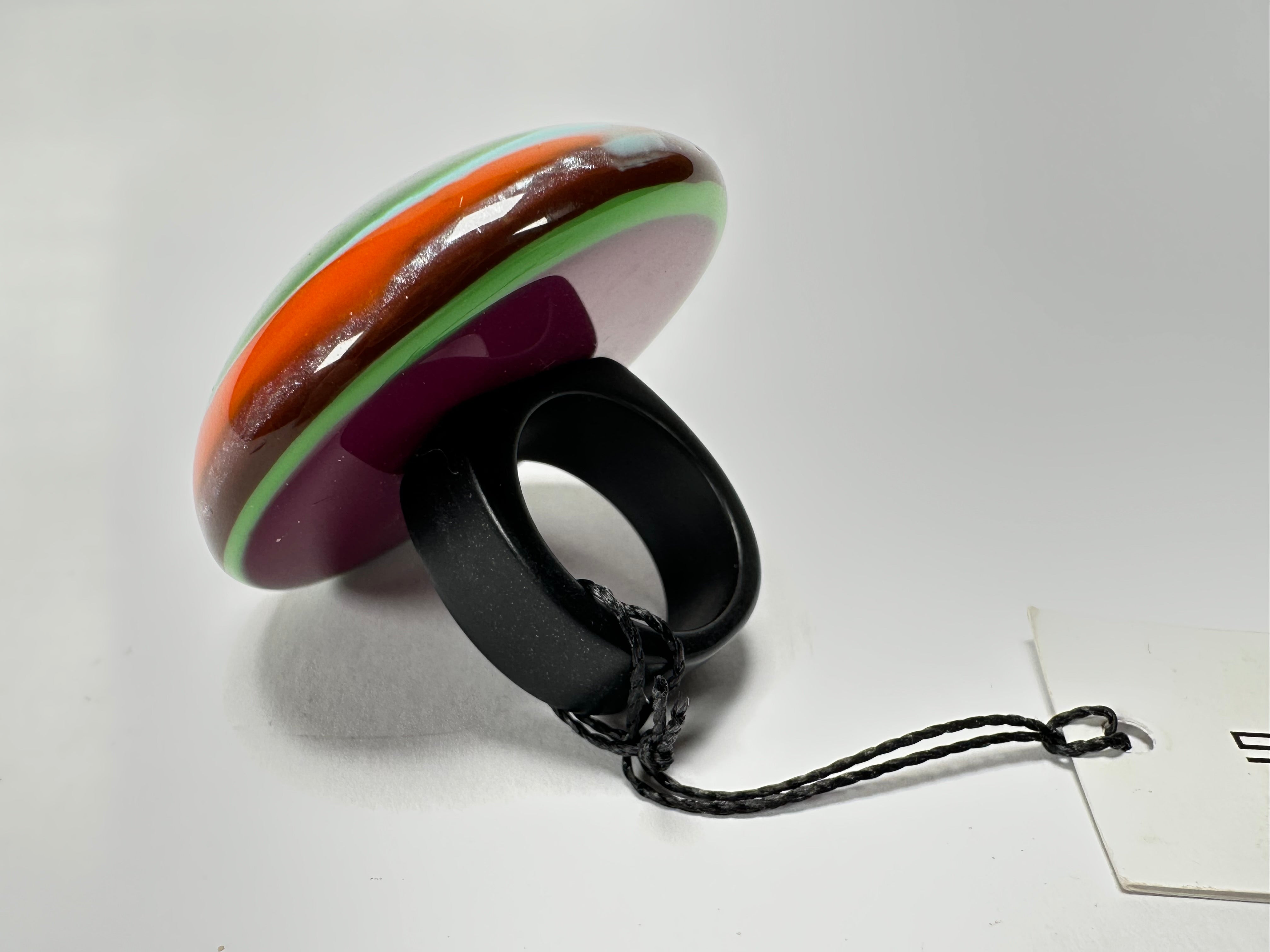Sobral - Multi-Colour "Moscou K" Resin Ring ( 003605 ) - Size UK Q / US 8