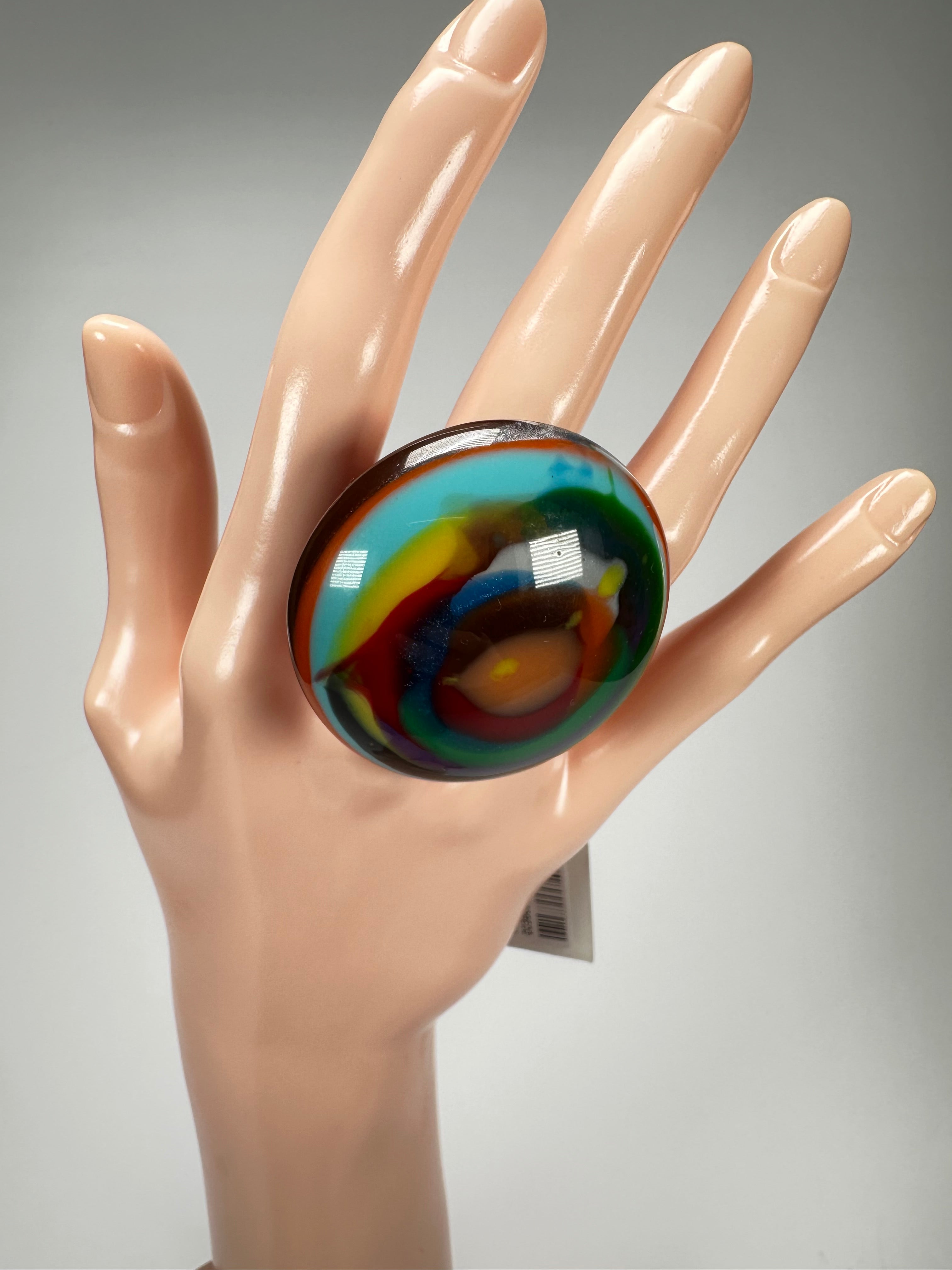 Sobral - Multi-Colour "Moscou K" Resin Ring ( 003605 ) - Size UK Q / US 8