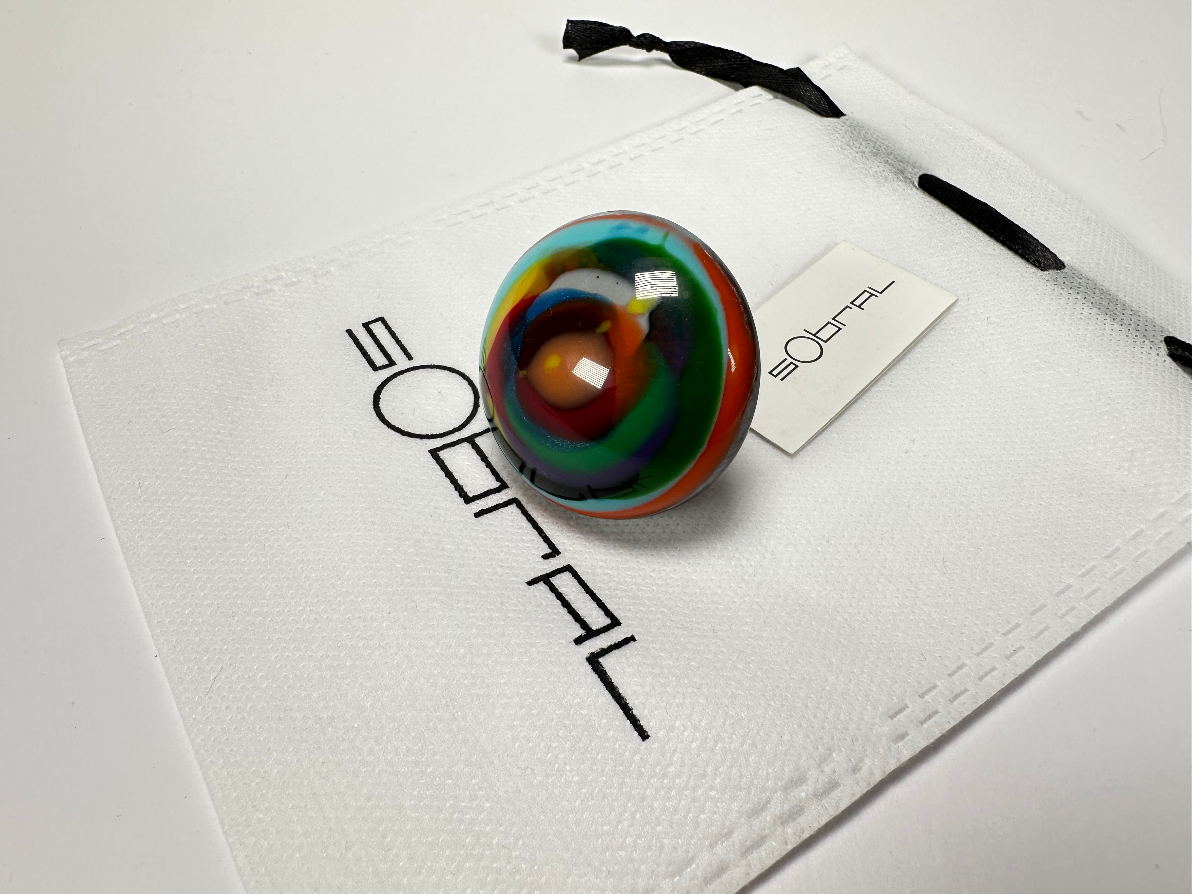 Sobral - Multi-Colour "Moscou K" Resin Ring ( 003605 ) - Size UK Q / US 8