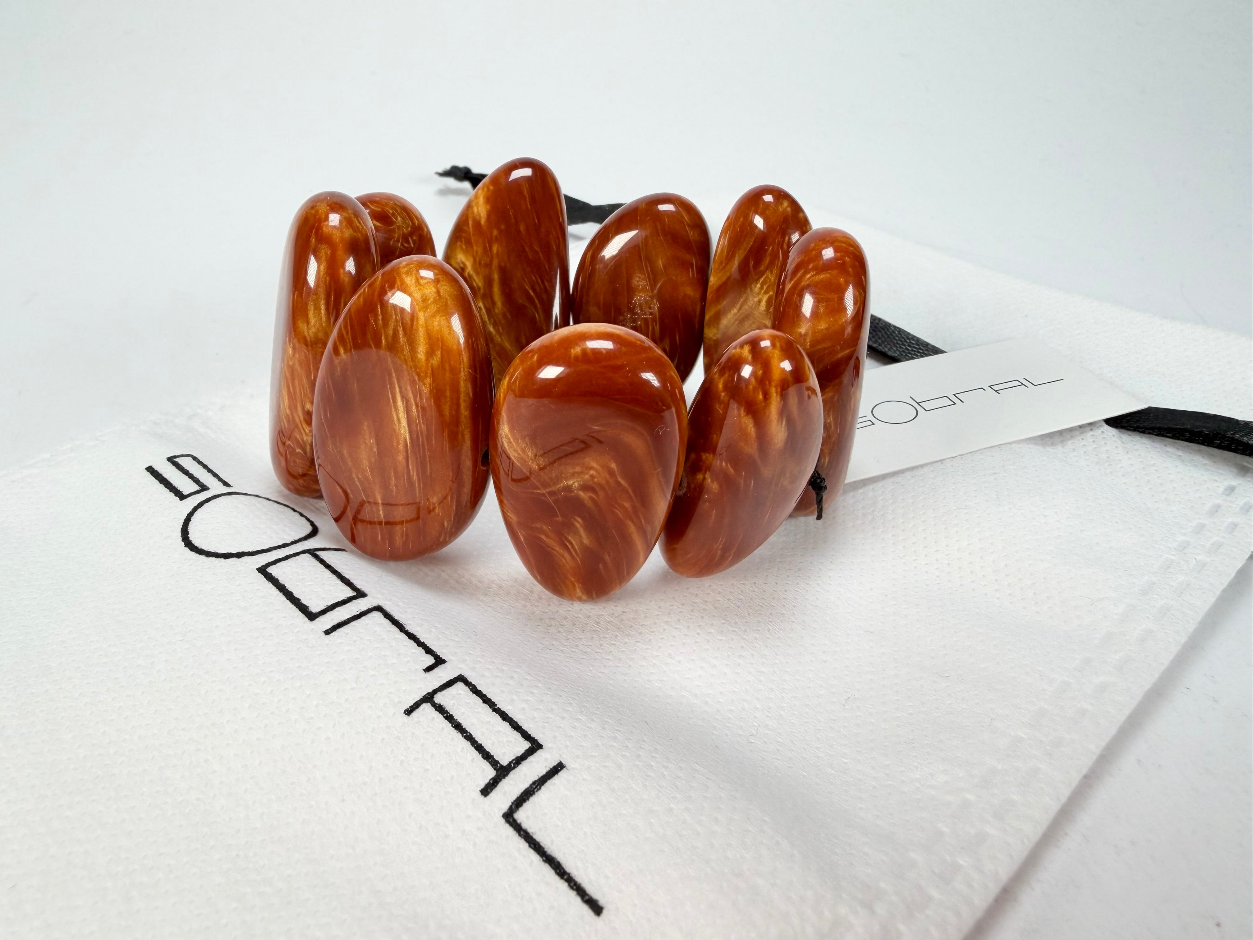 Sobral - Honey "Onda" Elasticated Resin Bracelet ( 005329 )