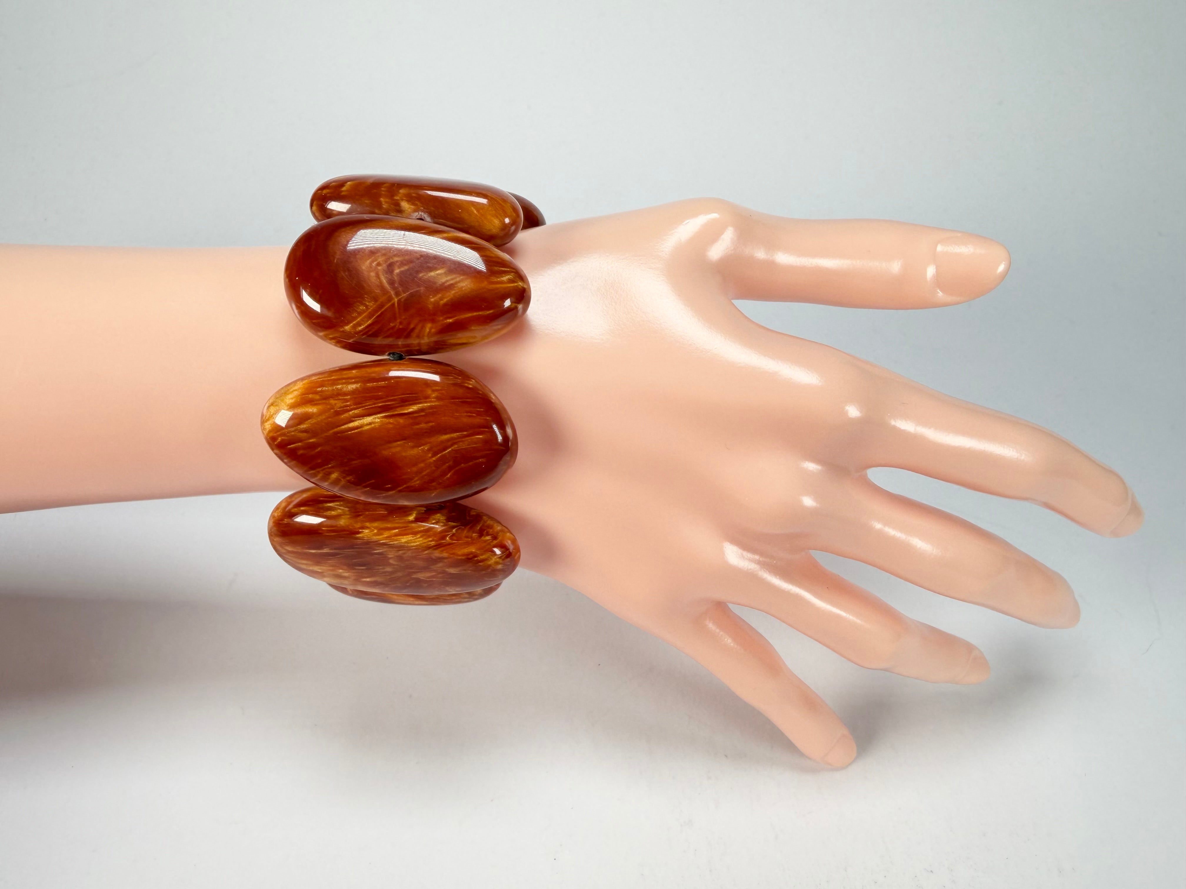 Sobral - Honey "Onda" Elasticated Resin Bracelet ( 005329 )