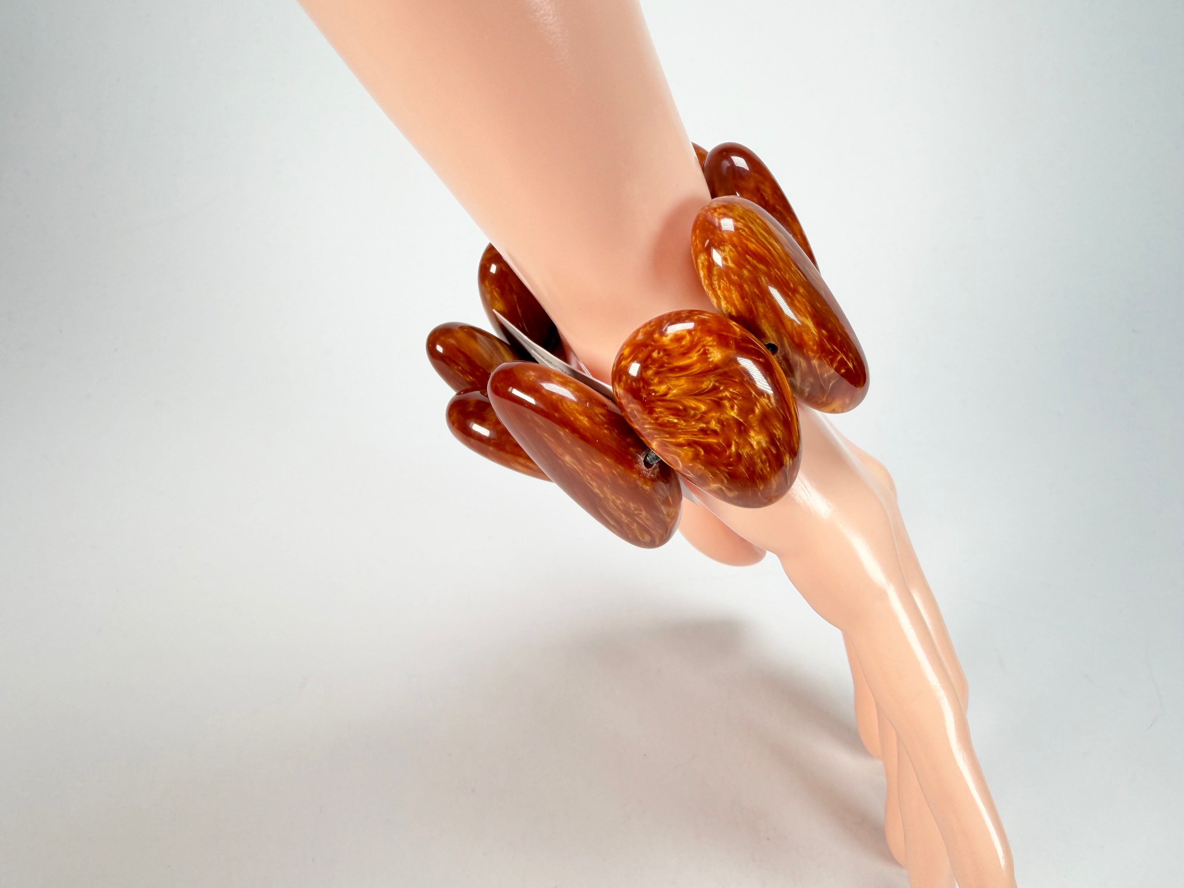 Sobral - Honey "Onda" Elasticated Resin Bracelet ( 005329 )