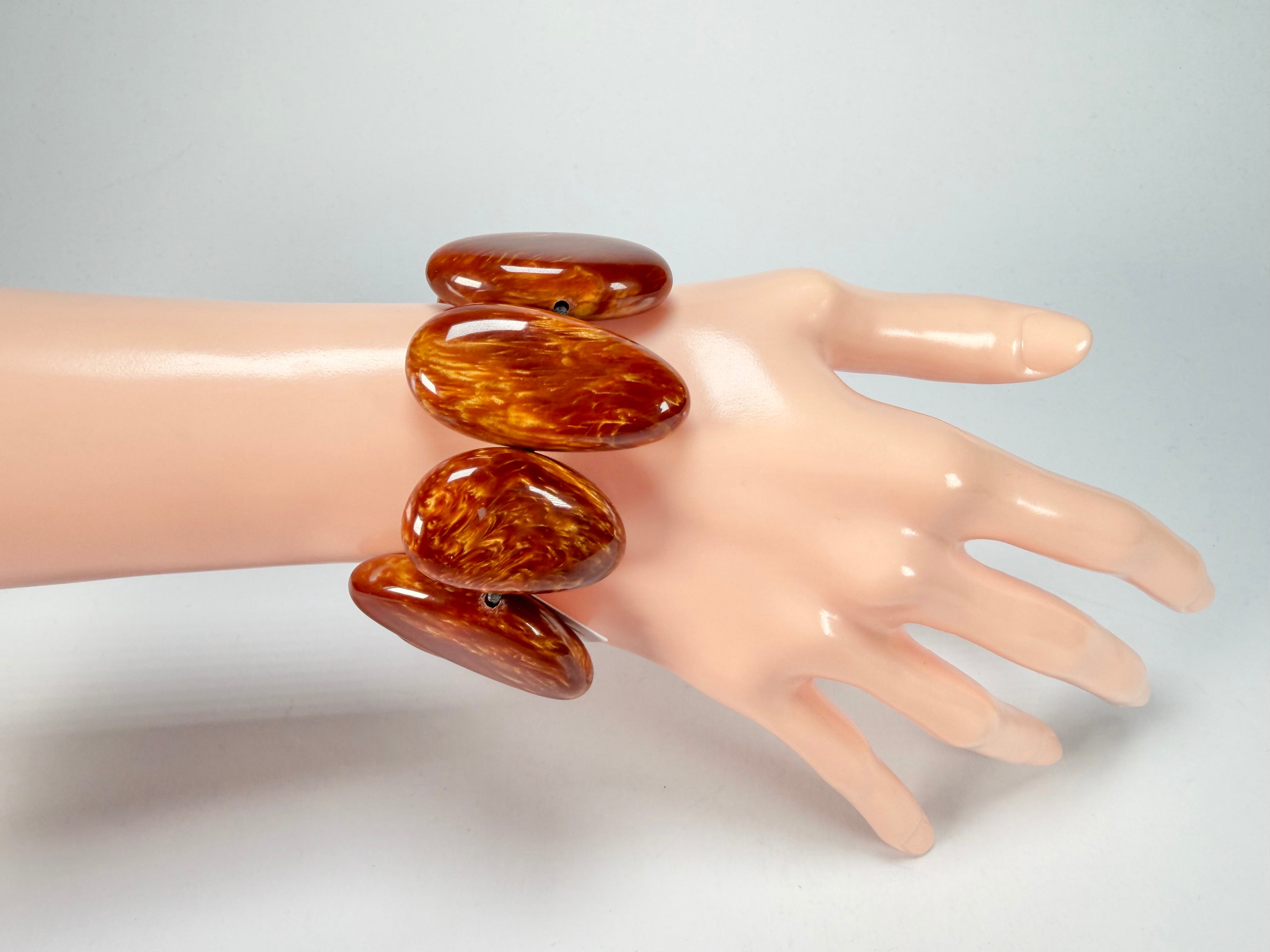 Sobral - Honey "Onda" Elasticated Resin Bracelet ( 005329 )