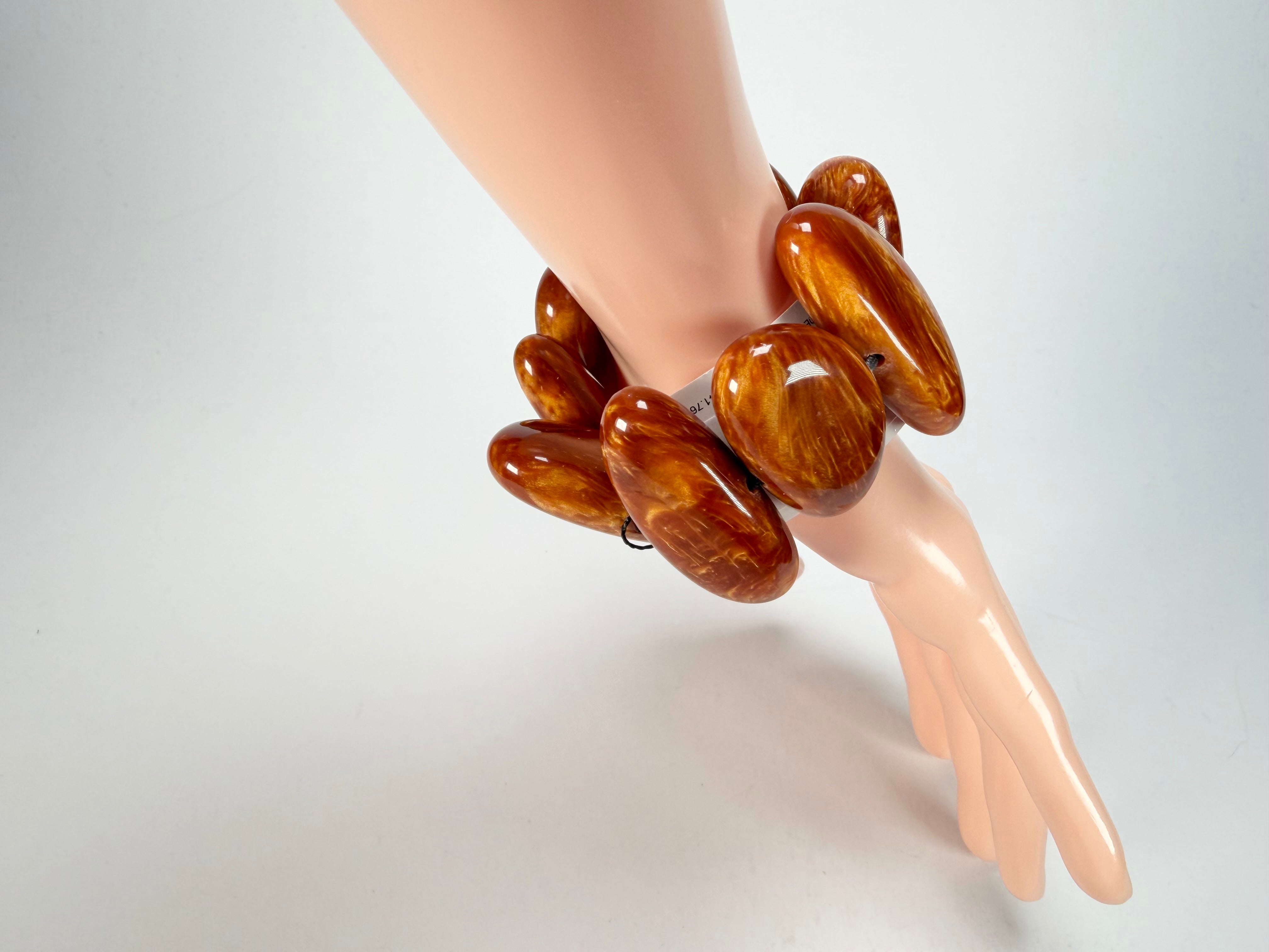 Sobral - Honey "Onda" Elasticated Resin Bracelet ( 005329 )