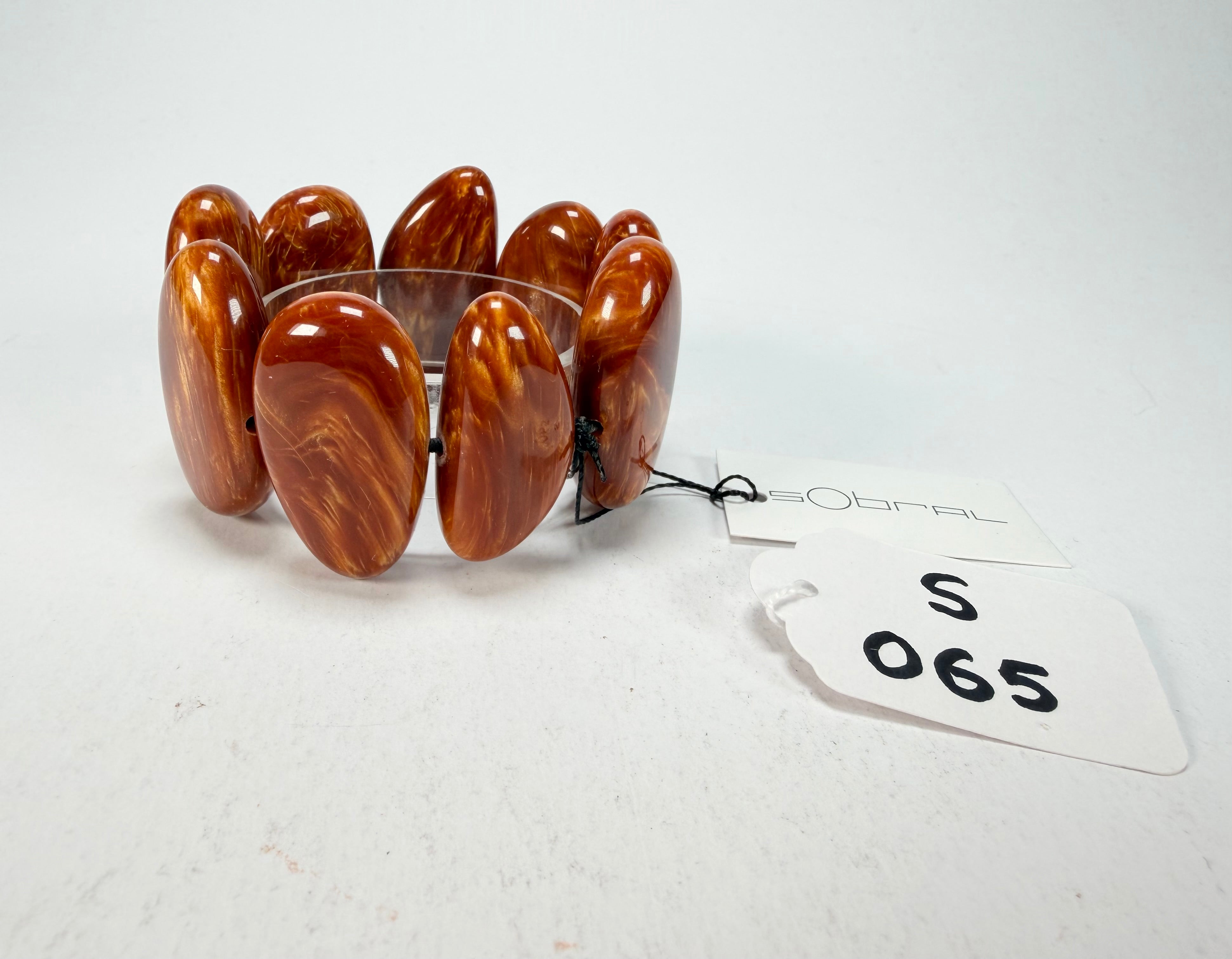 Sobral - Honey "Onda" Elasticated Resin Bracelet ( 005329 )