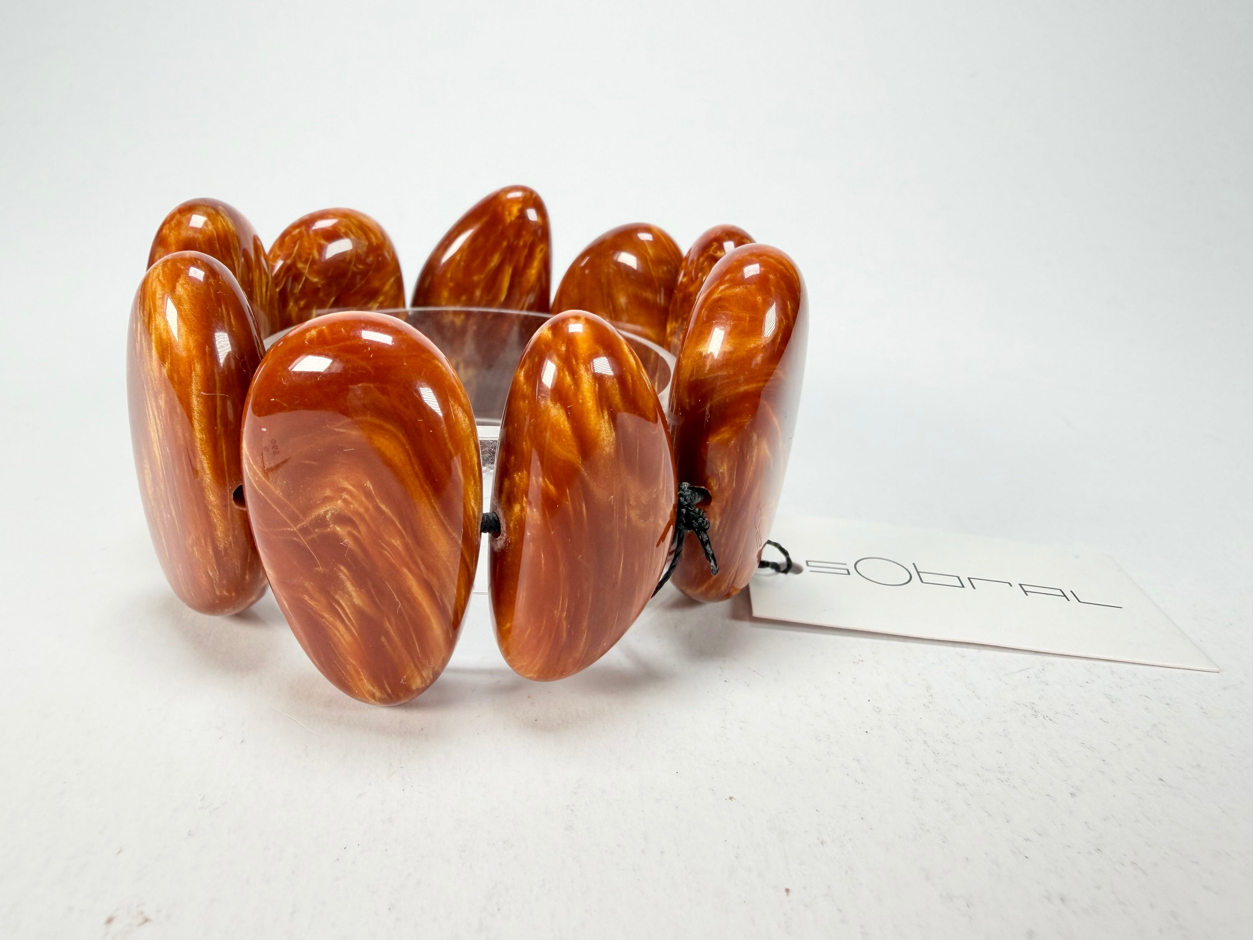 Sobral - Honey "Onda" Elasticated Resin Bracelet ( 005329 )