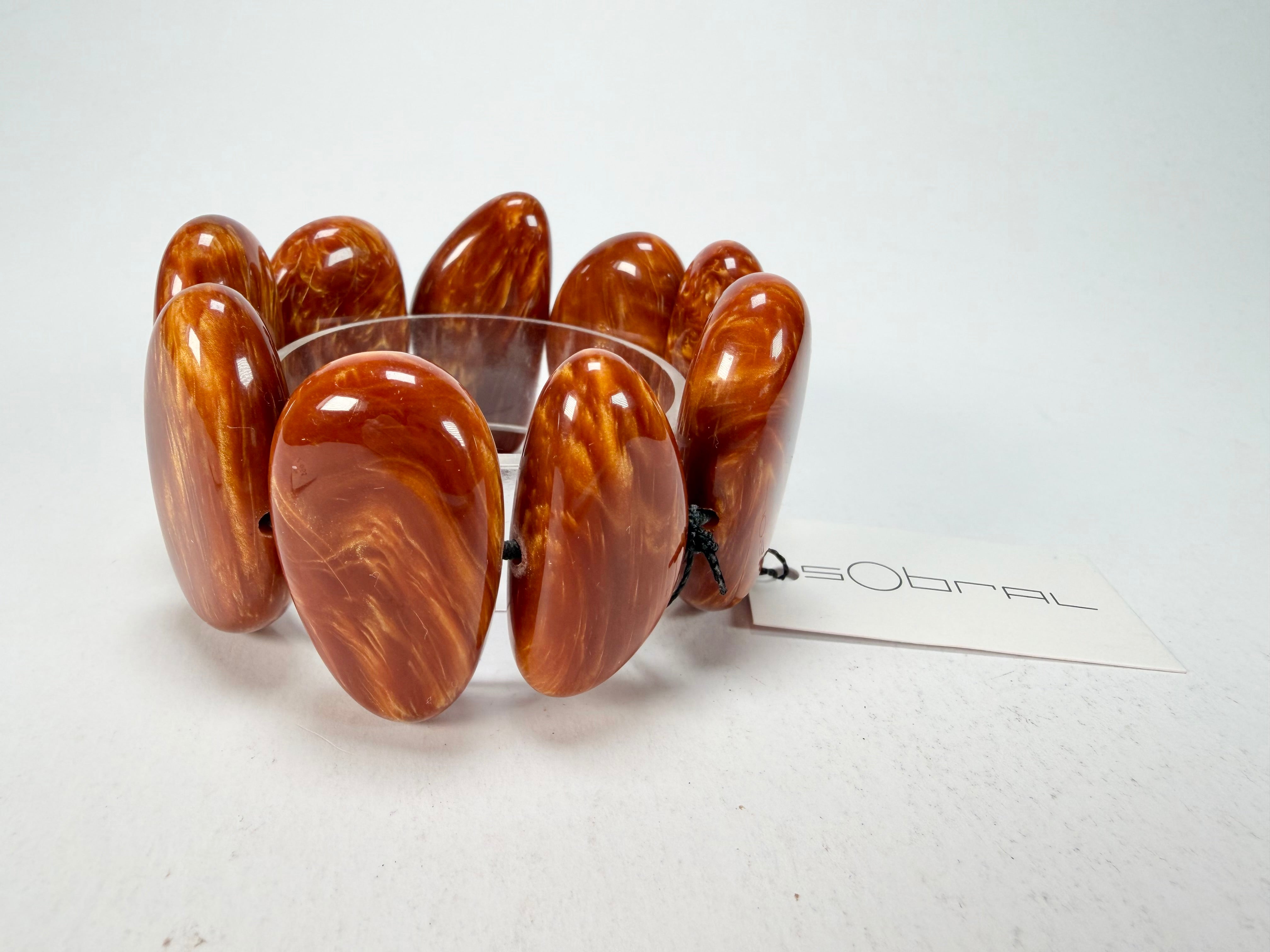 Sobral - Honey "Onda" Elasticated Resin Bracelet ( 005329 )