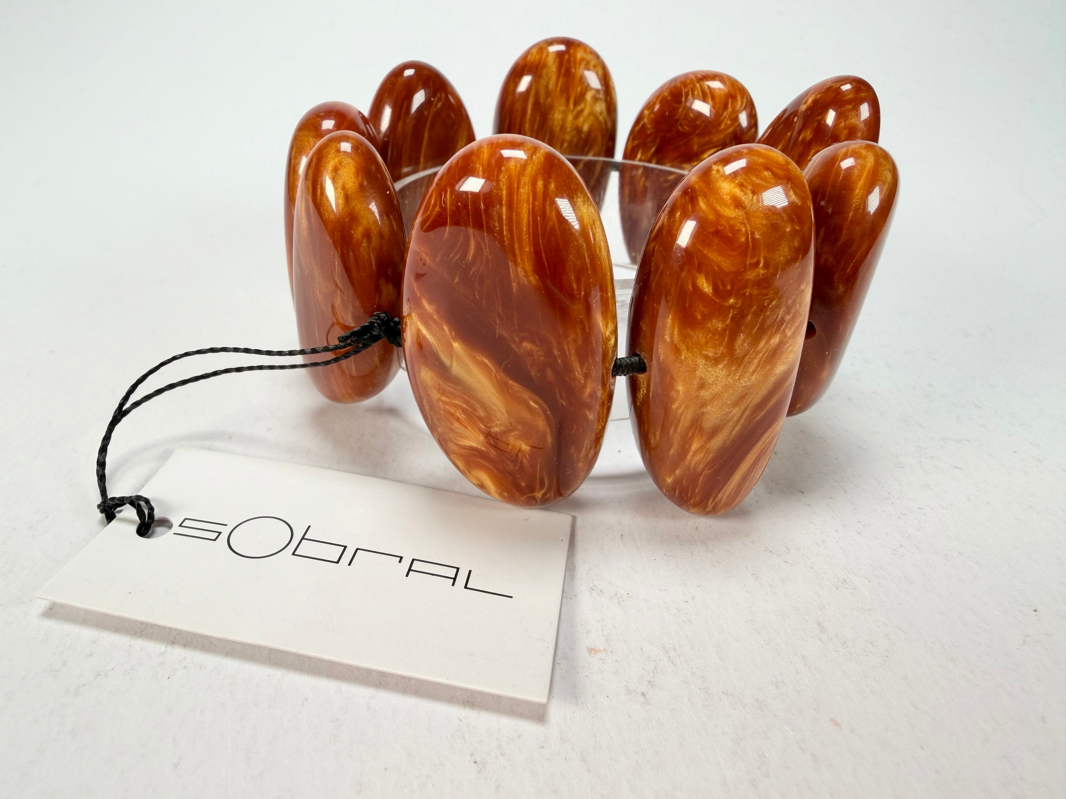 Sobral - Honey "Onda" Elasticated Resin Bracelet ( 005329 )