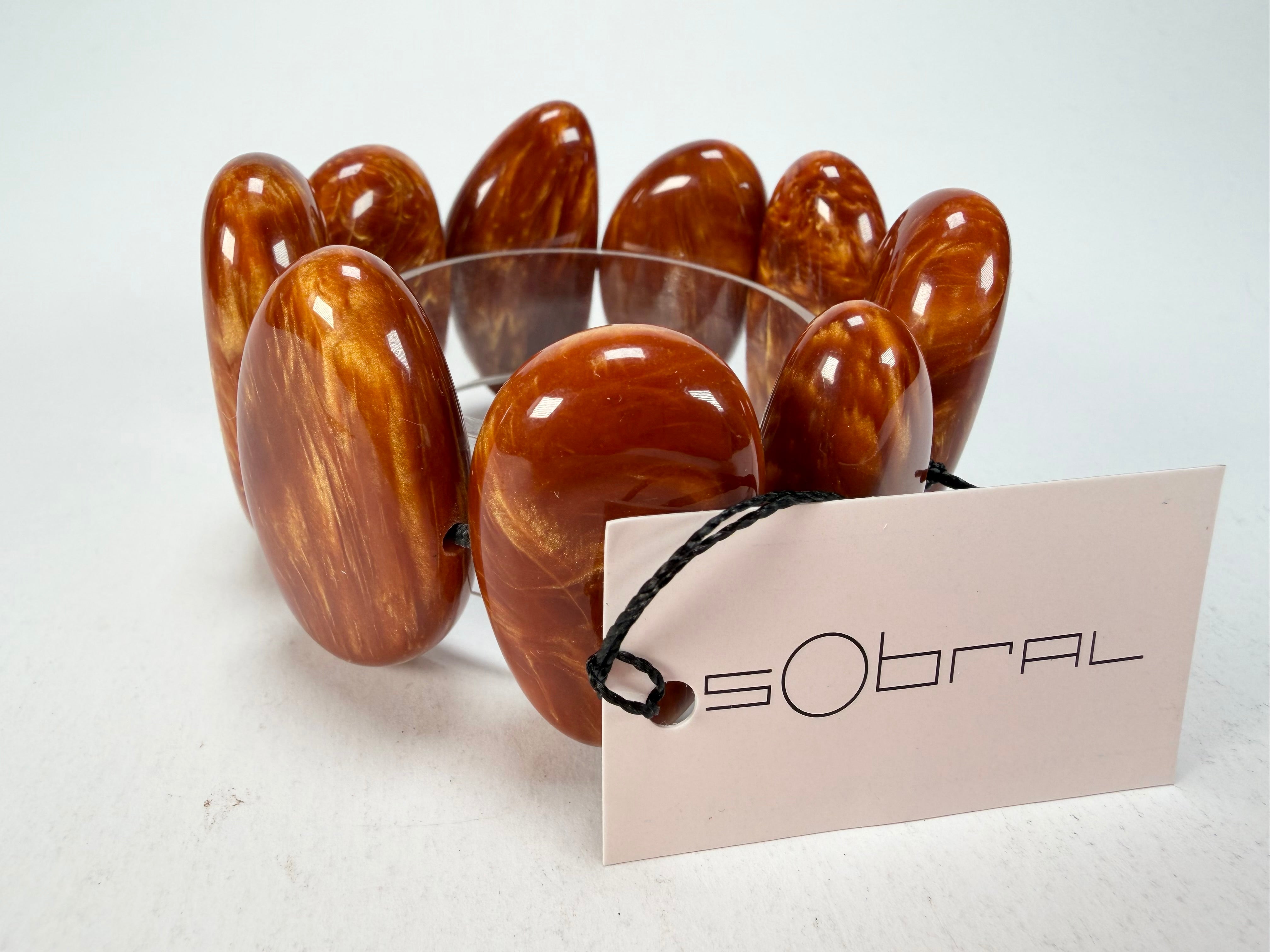 Sobral - Honey "Onda" Elasticated Resin Bracelet ( 005329 )
