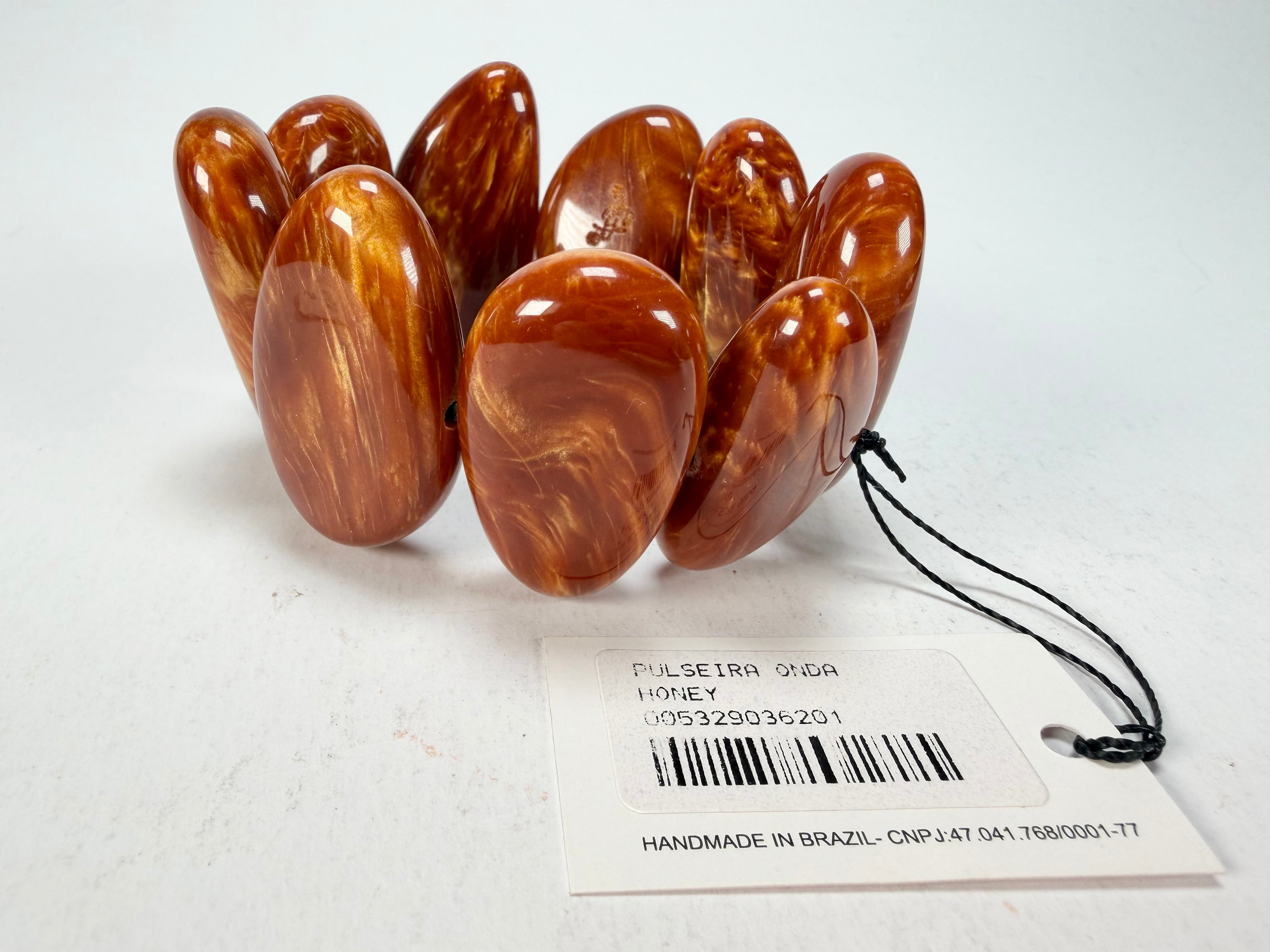 Sobral - Honey "Onda" Elasticated Resin Bracelet ( 005329 )