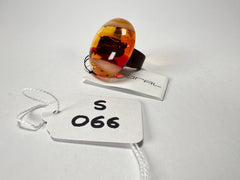 Sobral - Eco Amber "Onda" Resin Ring ( 005324 ) - Size UK P  / US 8