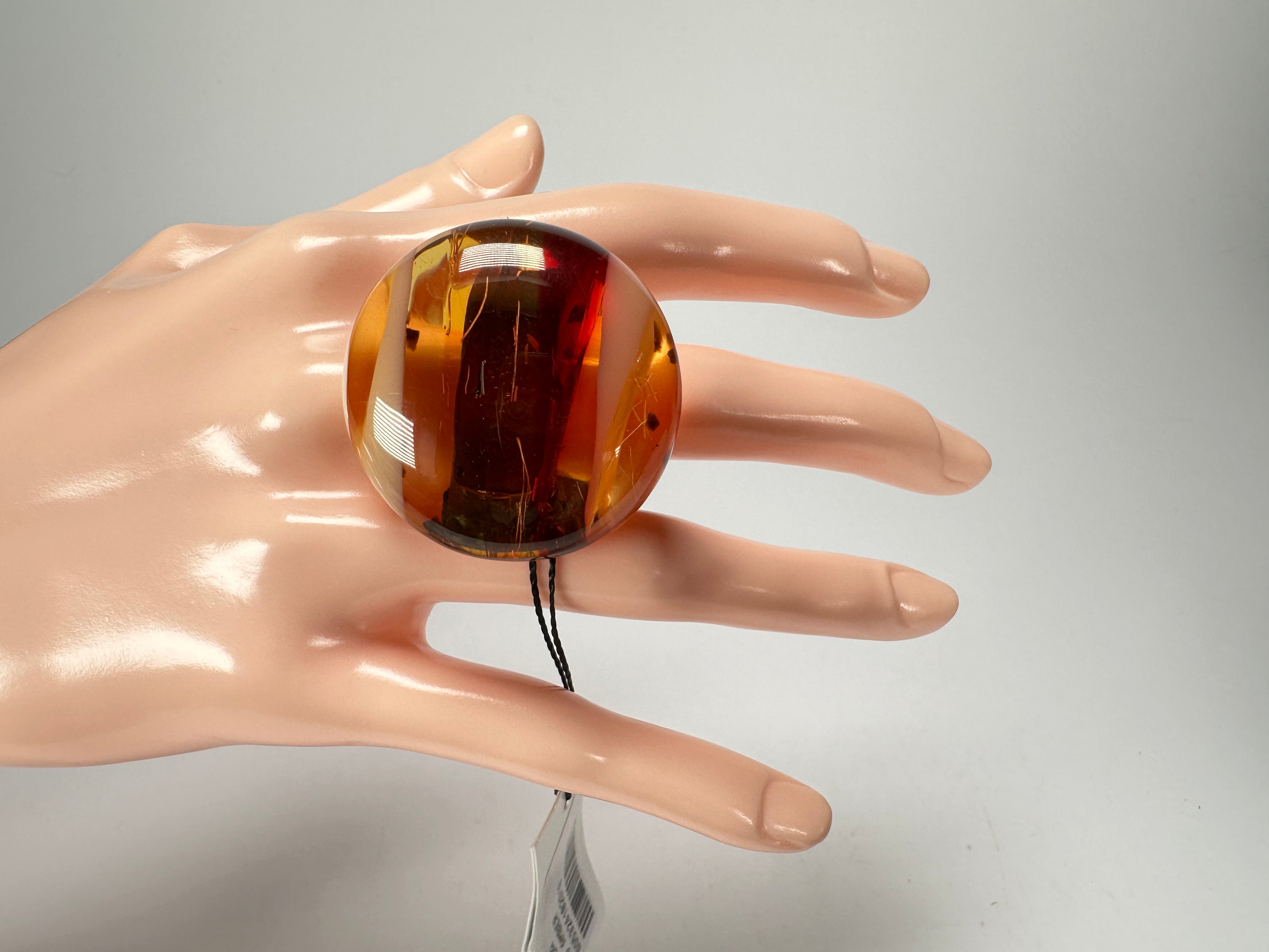 Sobral - Eco Amber "Onda" Resin Ring ( 005324 ) - Size UK P  / US 8