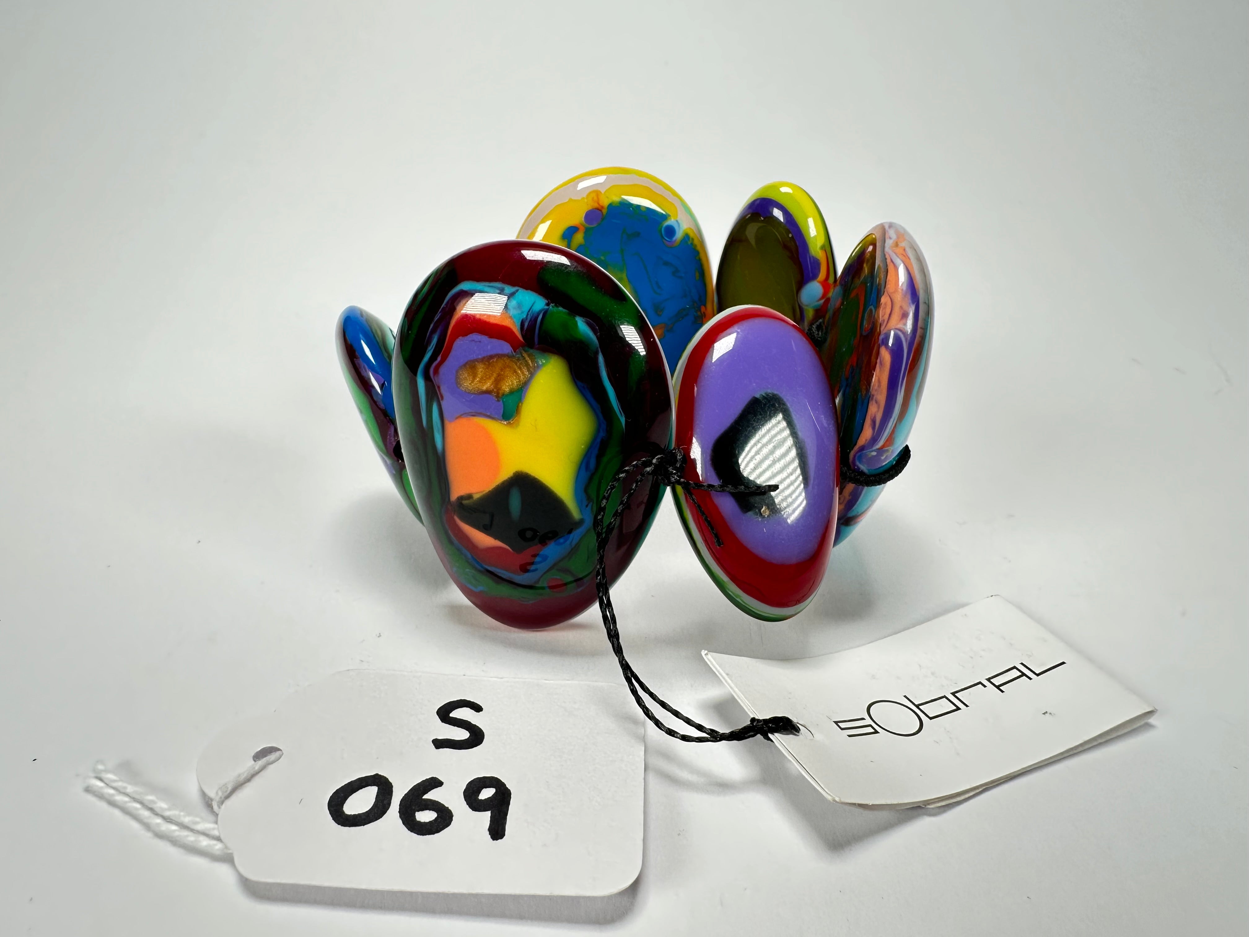 Sobral - Multi-Colour "Wassily" Elasticated Resin Bracelet ( 003716 )