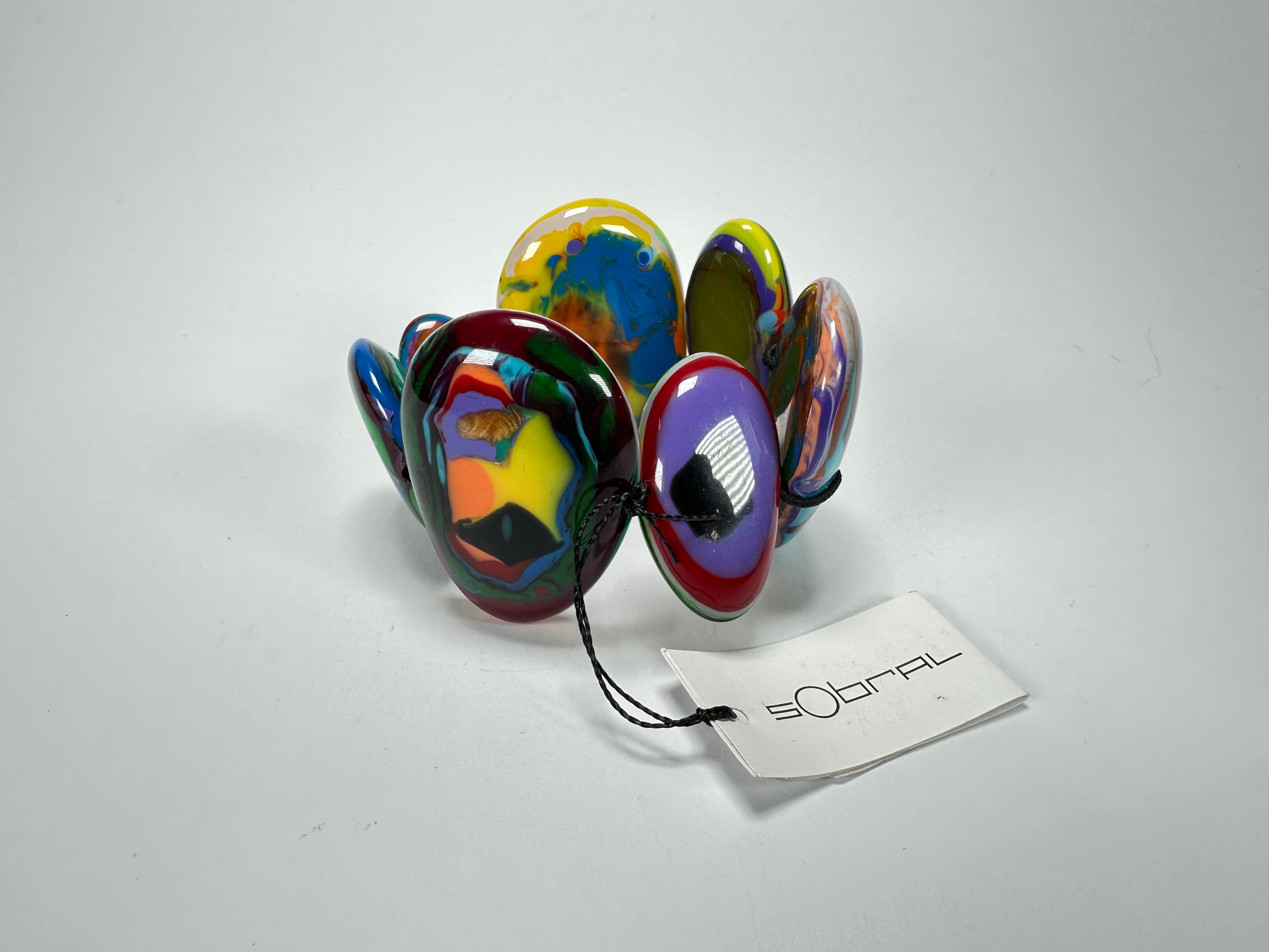 Sobral - Multi-Colour "Wassily" Elasticated Resin Bracelet ( 003716 )