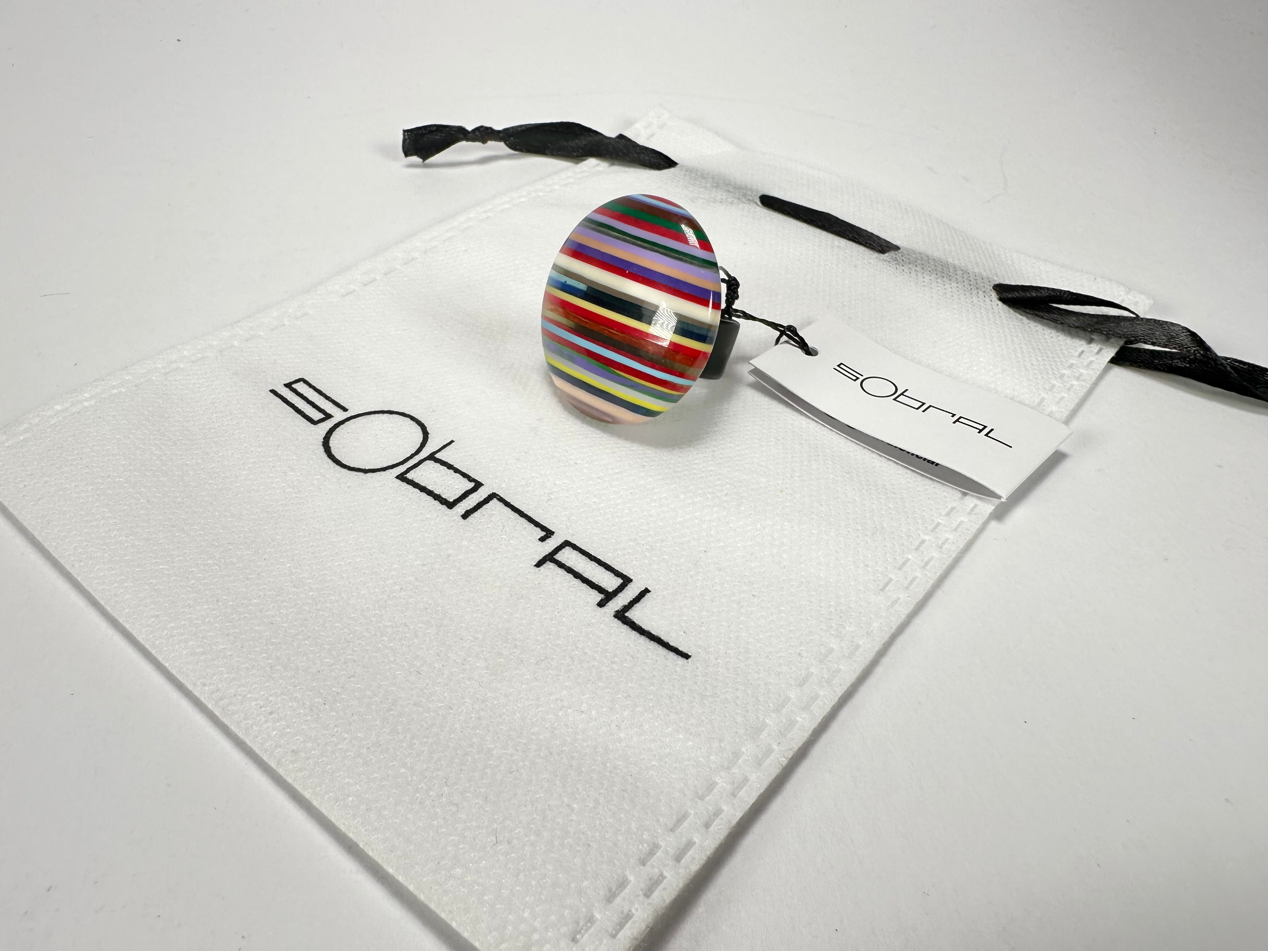 Sobral - Pop Art "Bead Efeitos" Resin Ring ( 004764 ) - Size UK M / US 6