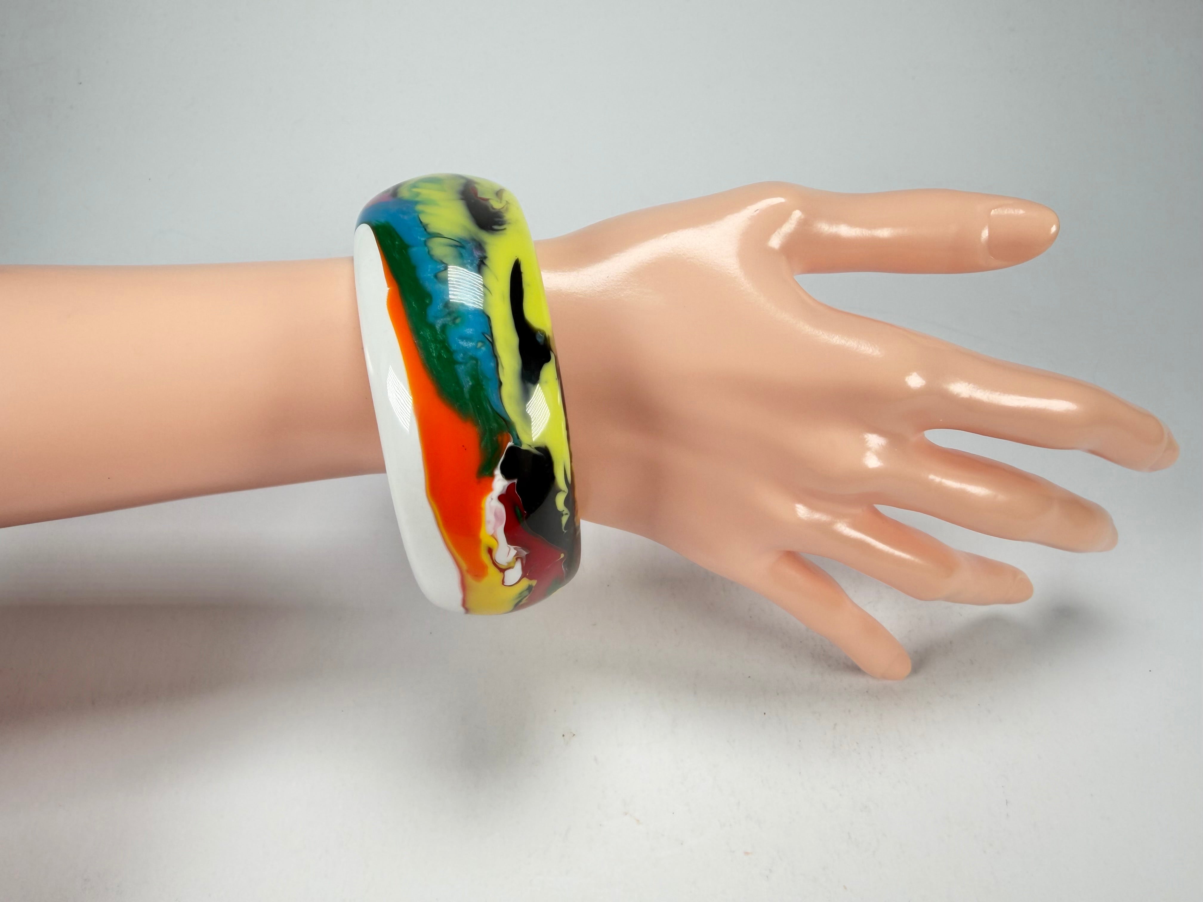 Sobral - Multi-Colour "PB34 Pollock" Resin Solid Bangle ( 002444 )