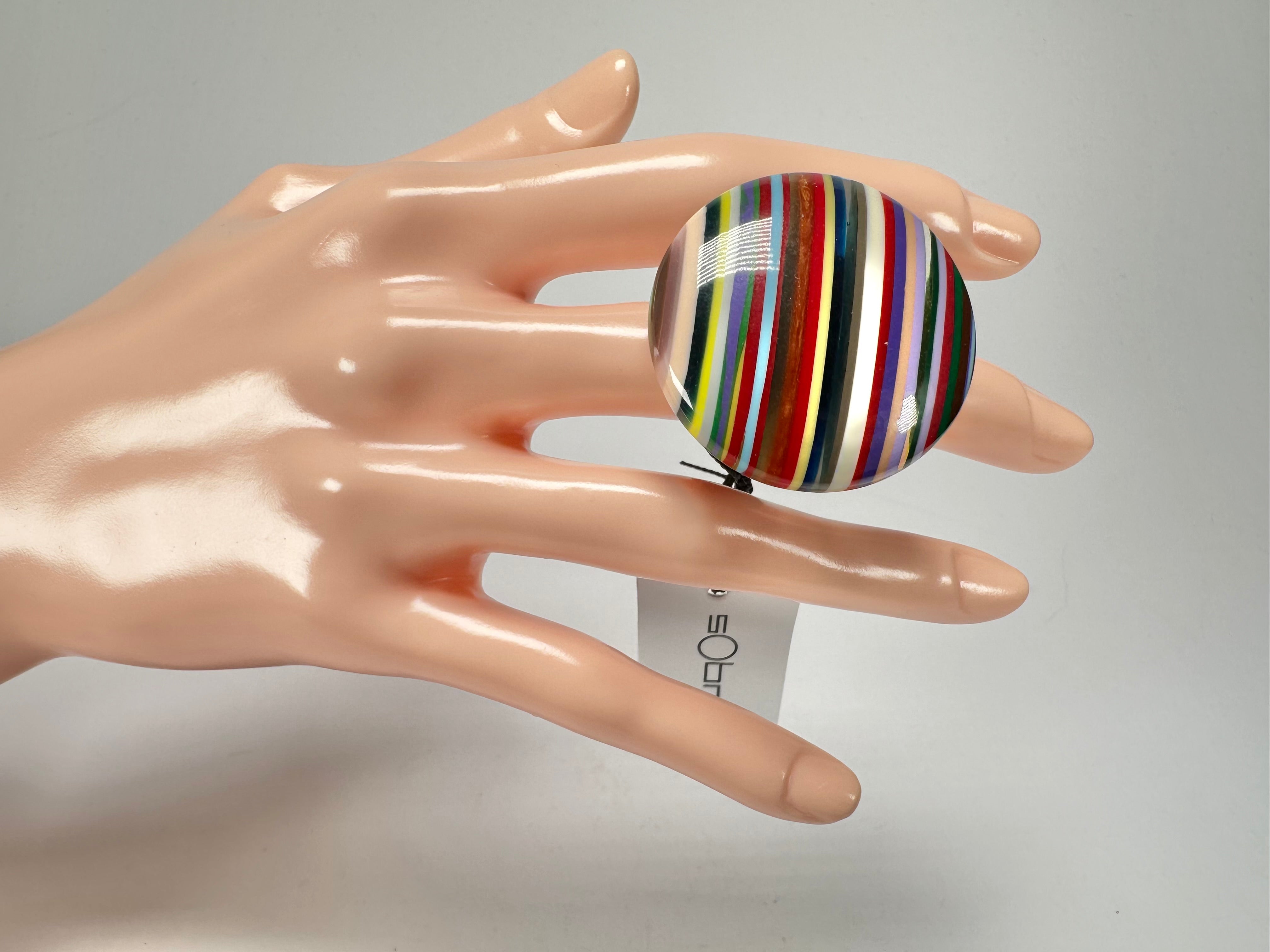 Sobral - Pop Art "Bead Efeitos" Resin Ring ( 004764 ) - Size UK M / US 6