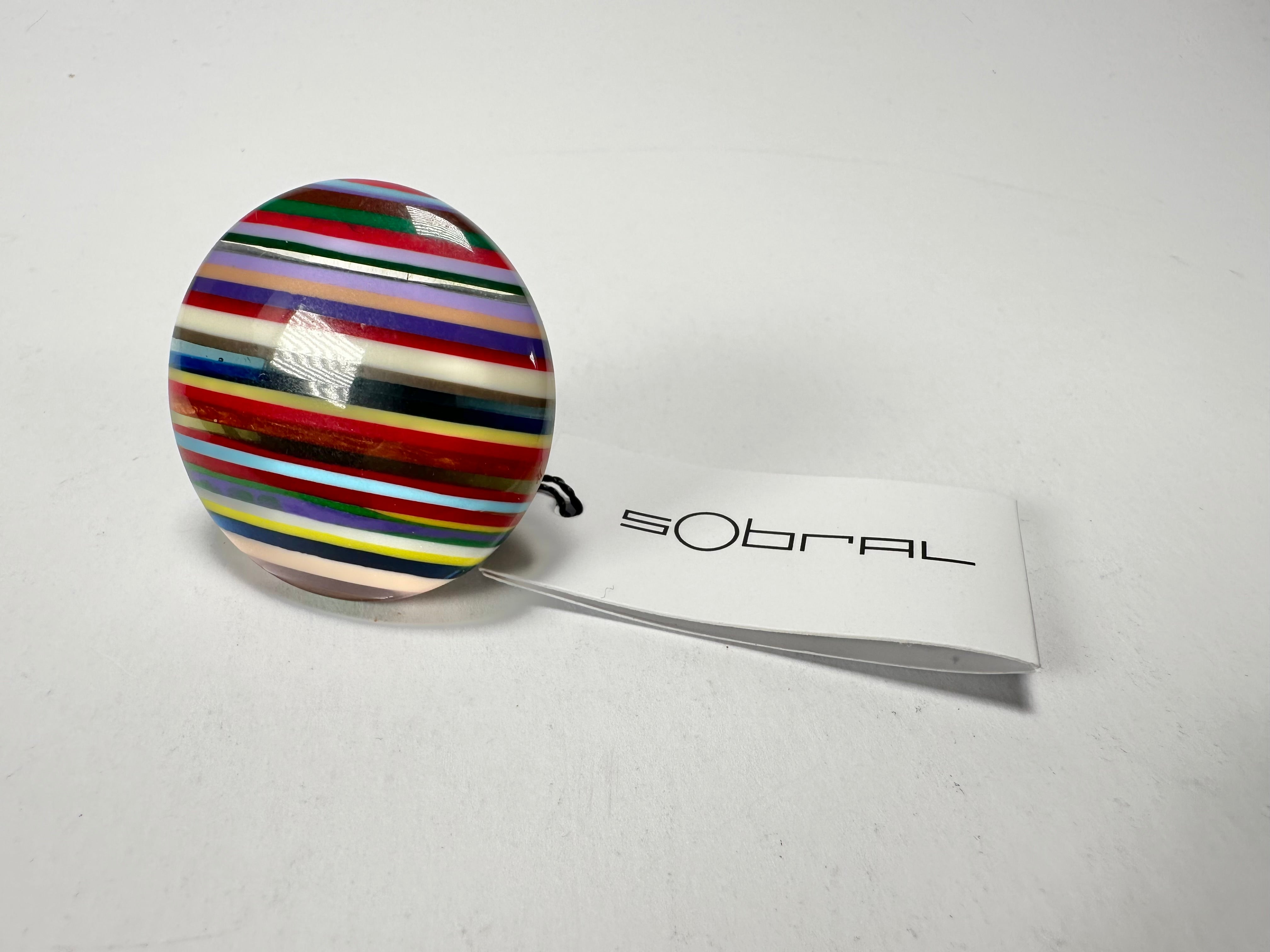Sobral - Pop Art "Bead Efeitos" Resin Ring ( 004764 ) - Size UK M / US 6