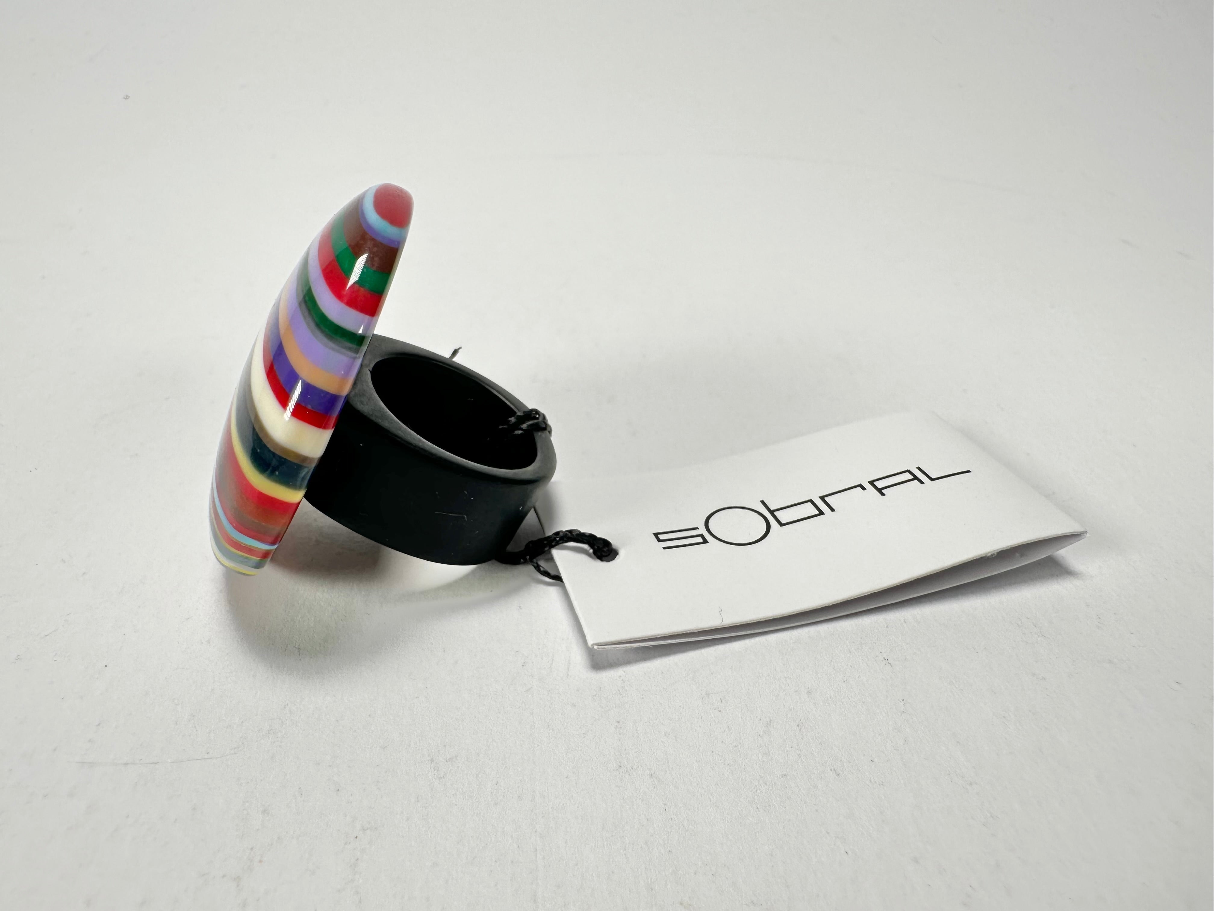 Sobral - Pop Art "Bead Efeitos" Resin Ring ( 004764 ) - Size UK M / US 6