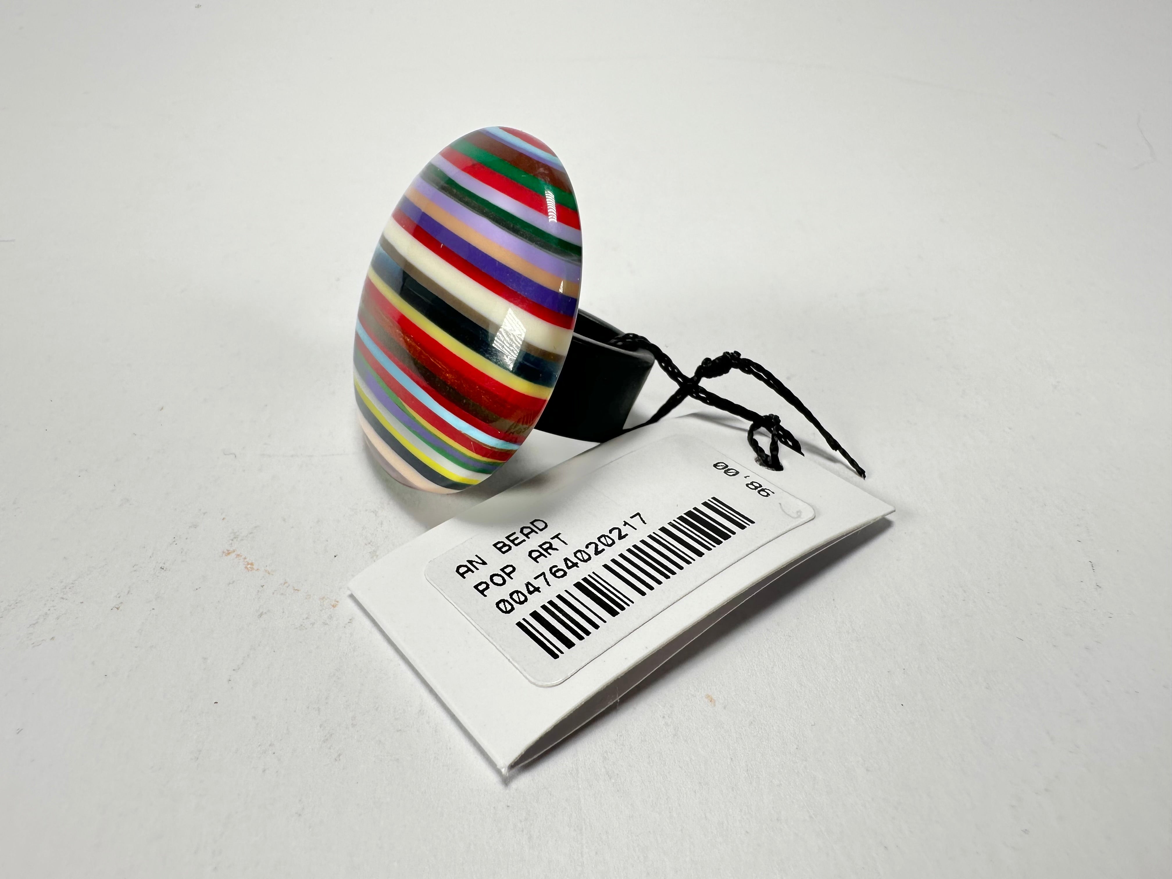 Sobral - Pop Art "Bead Efeitos" Resin Ring ( 004764 ) - Size UK M / US 6