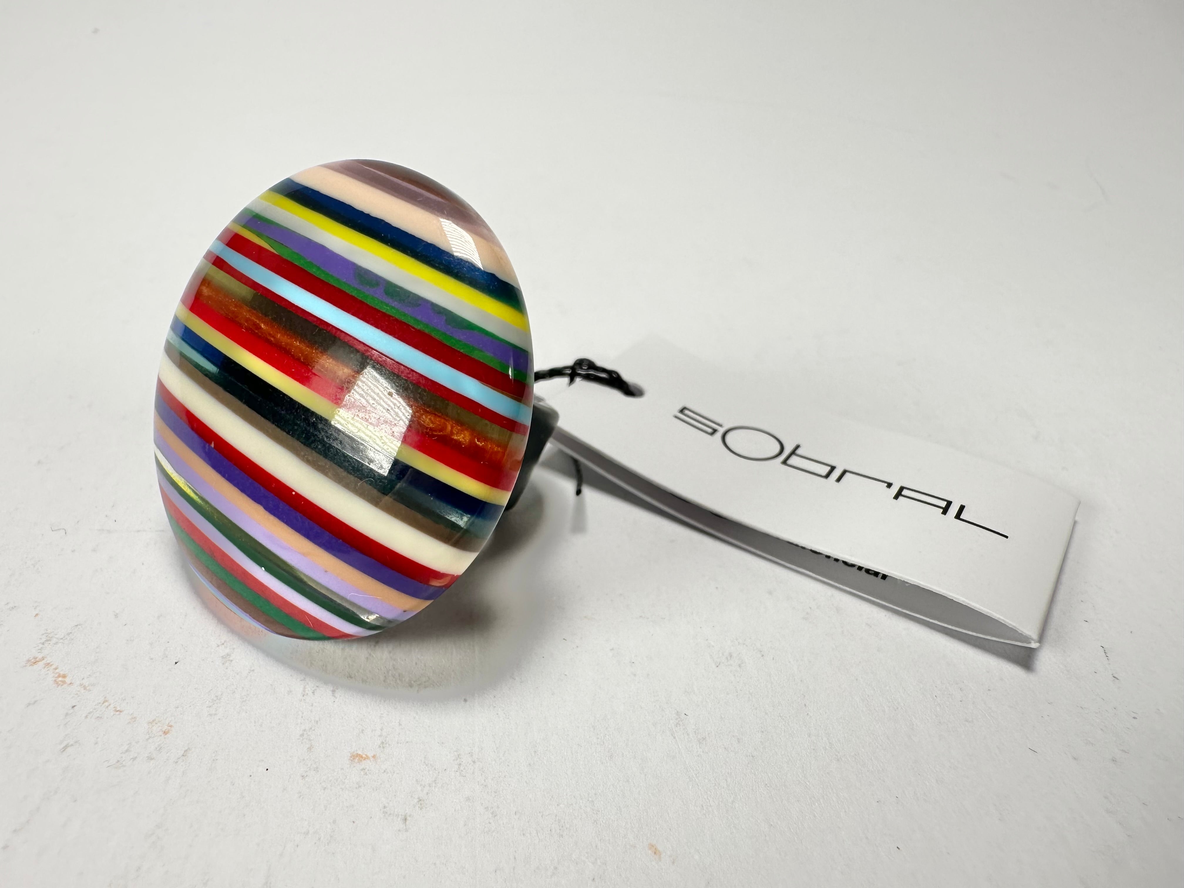 Sobral - Pop Art "Bead Efeitos" Resin Ring ( 004764 ) - Size UK M / US 6