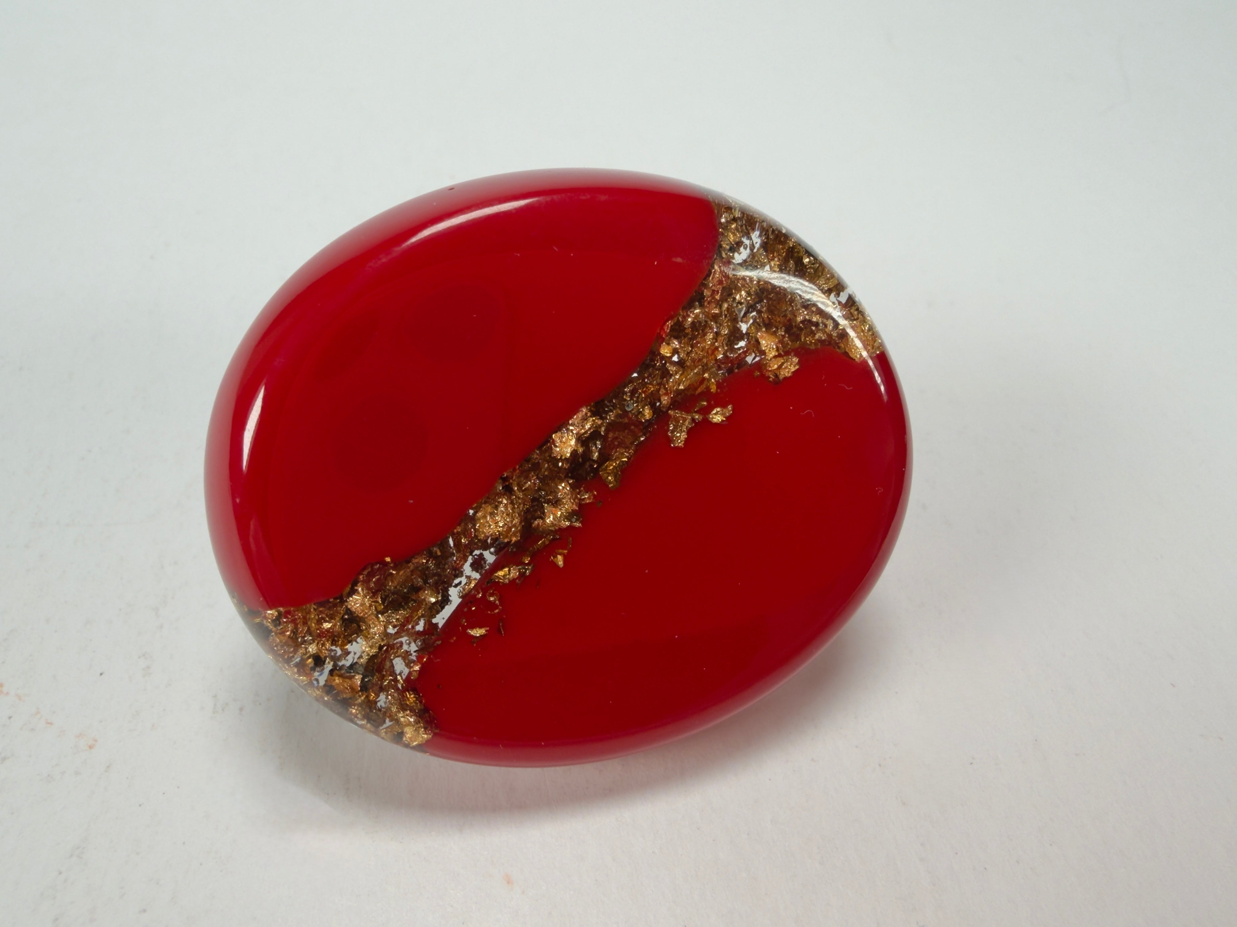 Sobral - Metalique "Munique" Orlando Red Resin Ring ( 005145 ) - Size UK N / 7 US