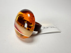 Sobral - Eco Amber "Onda" Resin Ring ( 005324 ) - Size UK S  / US 9