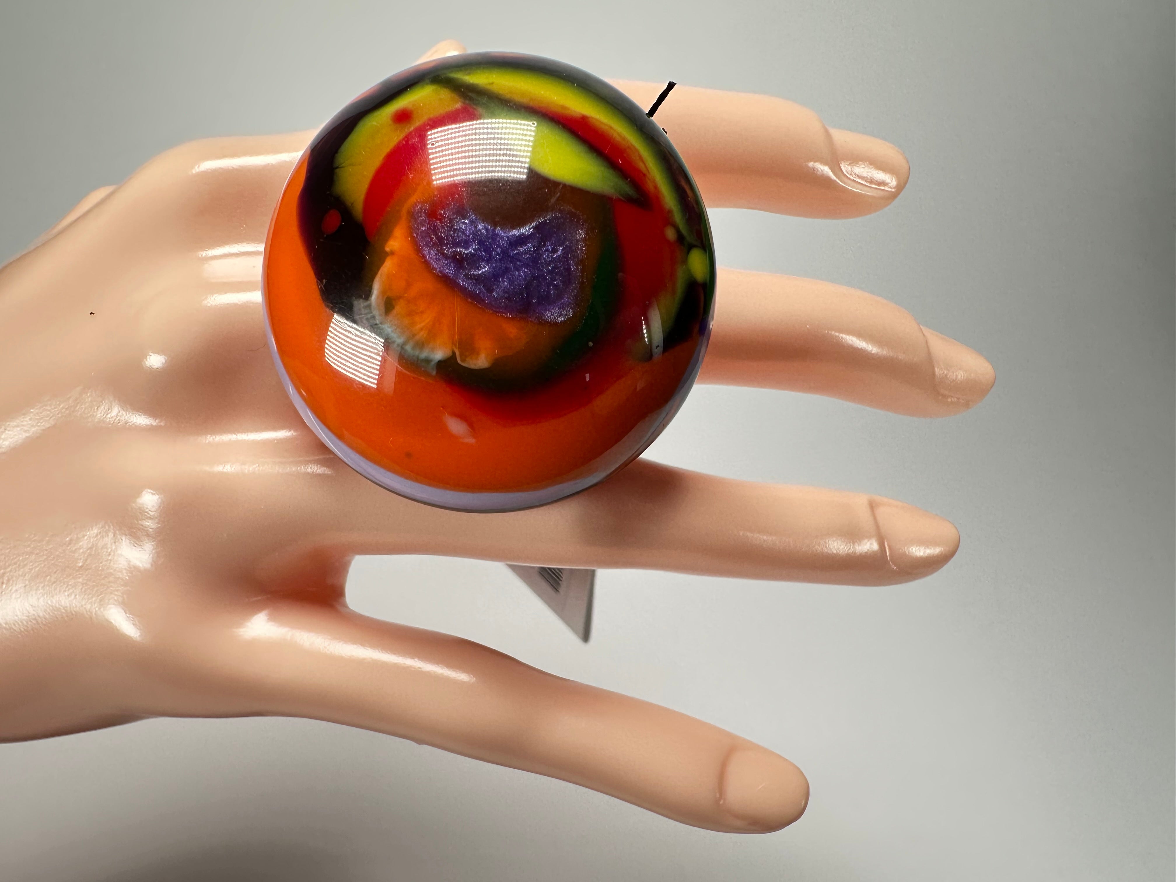 Sobral - Multi-Colour "Moscou K" Resin Ring ( 003605 ) - Size UK R / US 9