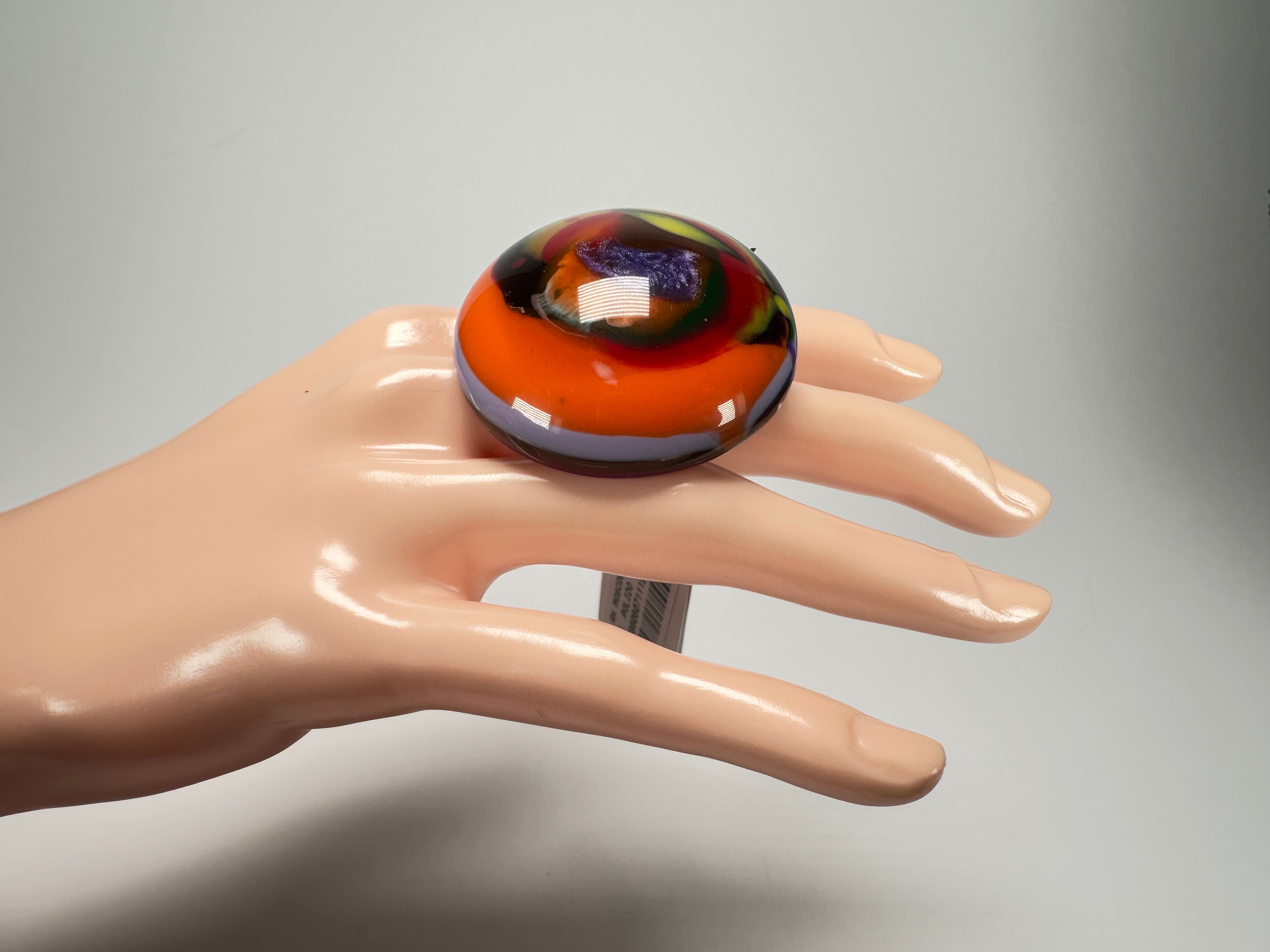 Sobral - Multi-Colour "Moscou K" Resin Ring ( 003605 ) - Size UK R / US 9