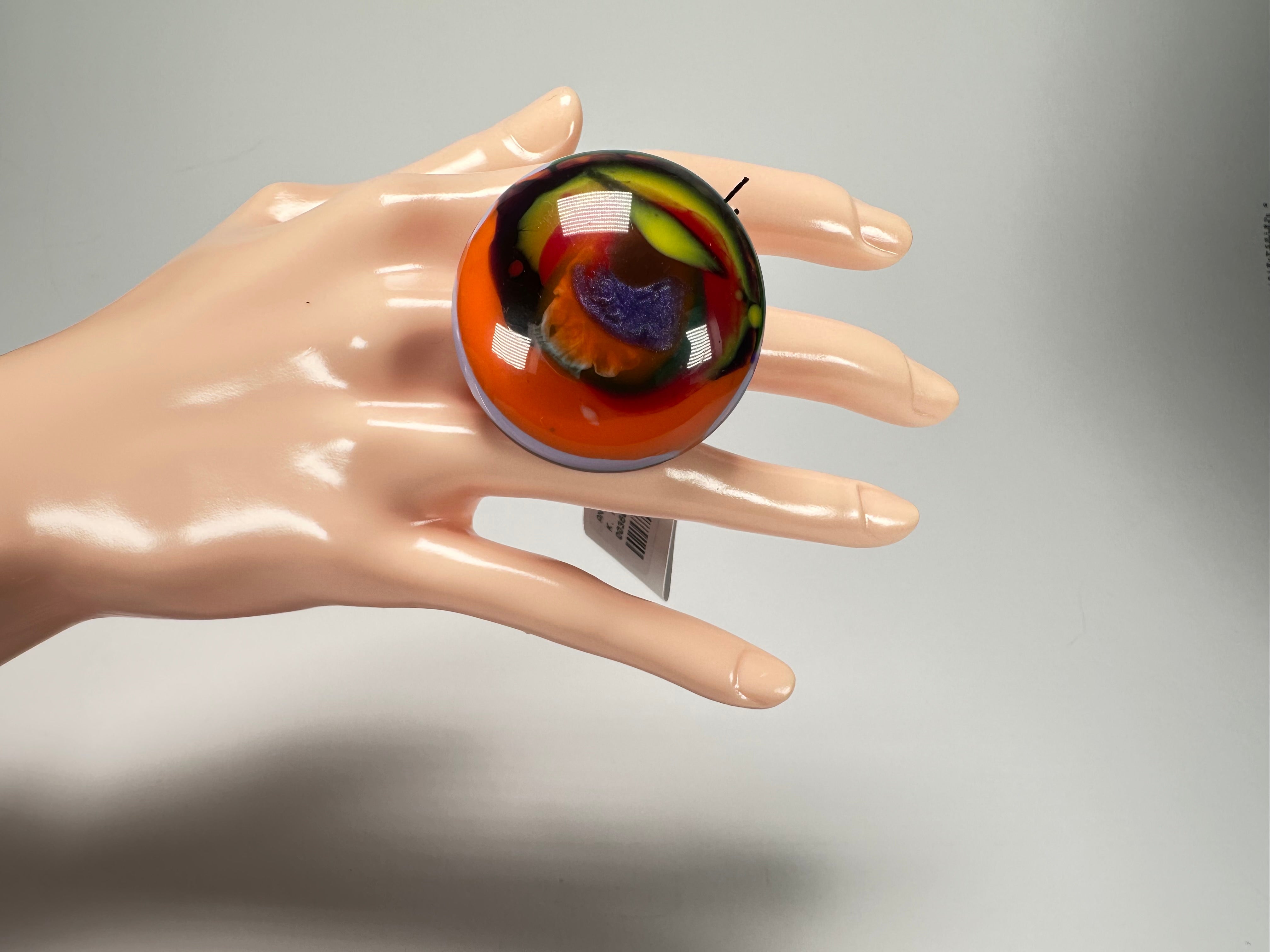 Sobral - Multi-Colour "Moscou K" Resin Ring ( 003605 ) - Size UK R / US 9