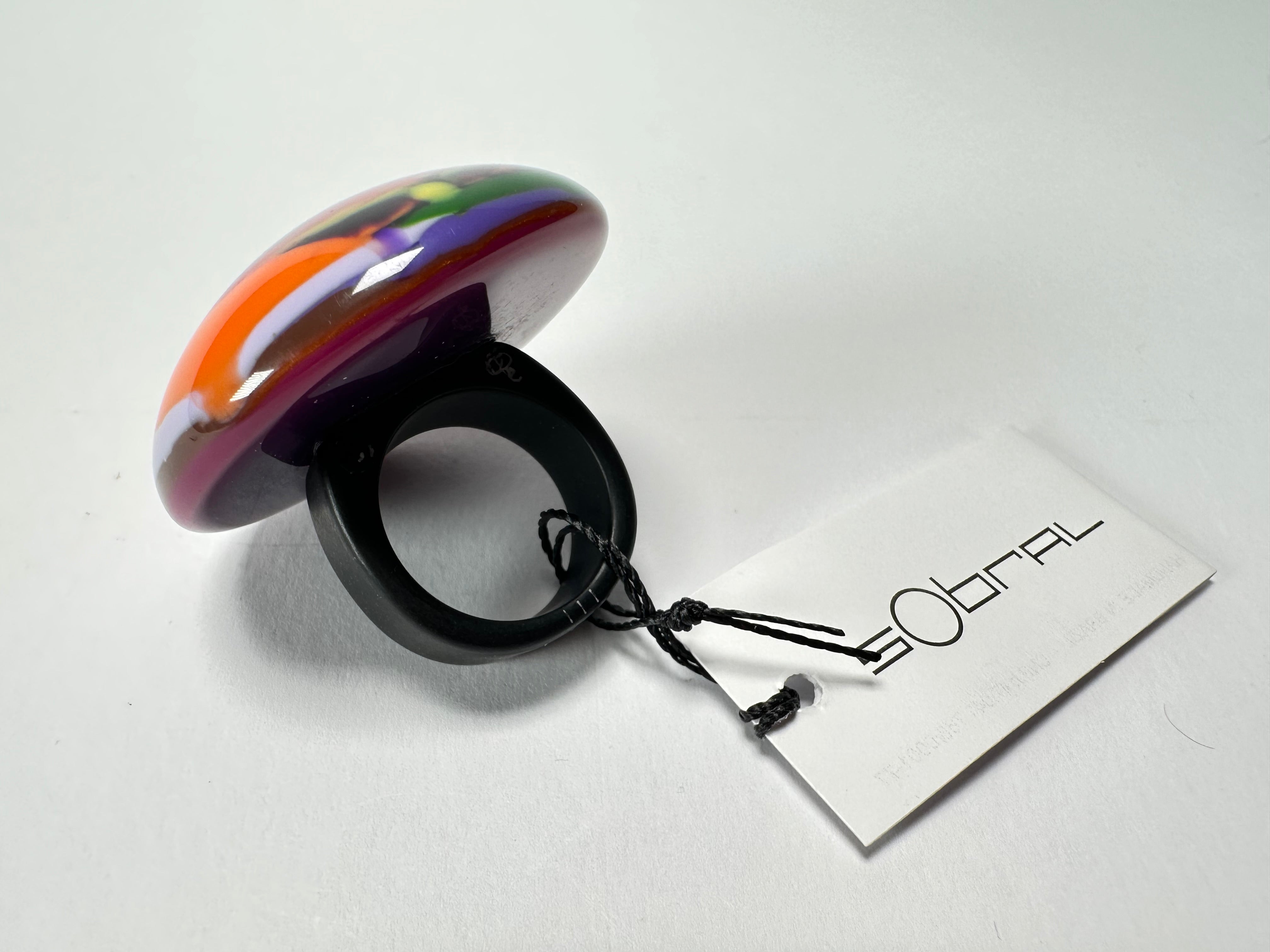 Sobral - Multi-Colour "Moscou K" Resin Ring ( 003605 ) - Size UK R / US 9